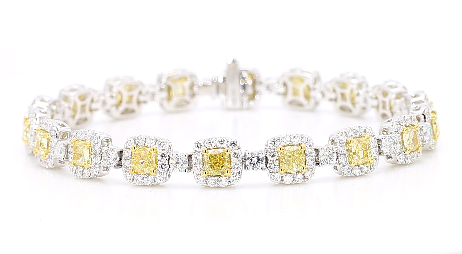 Natural Yellow Cushion Diamond Bracelet