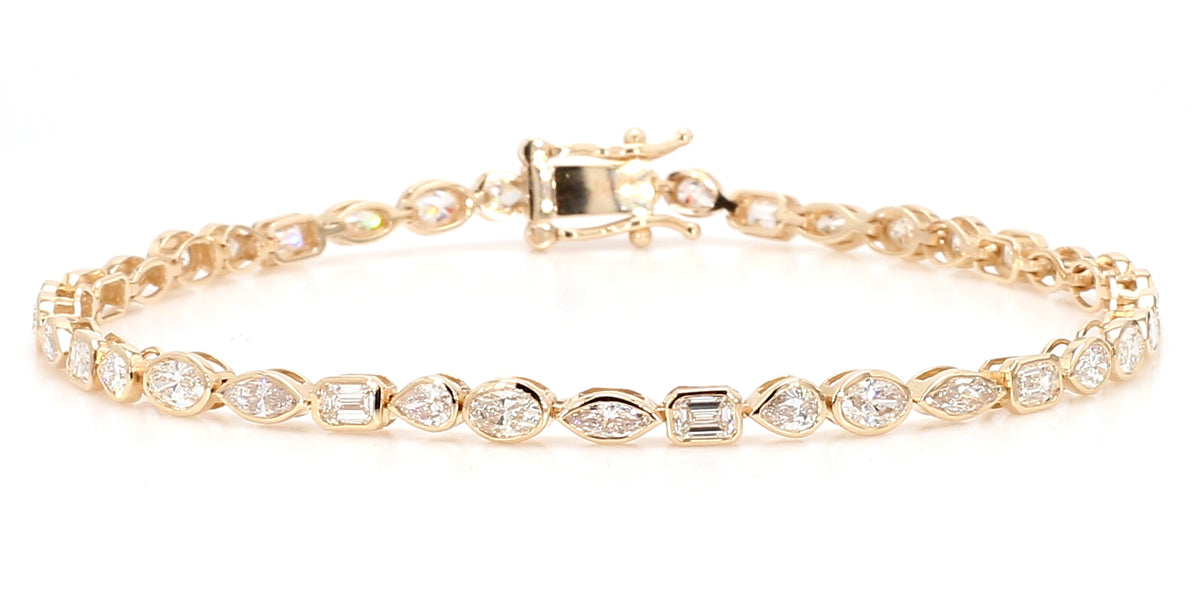 Natural White Oval Diamond Bracelet