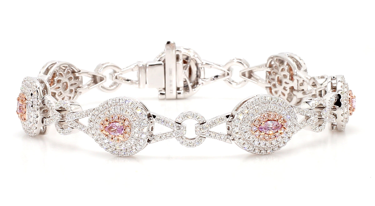Natural Purple Pear Diamond Bracelet | GIA Certified