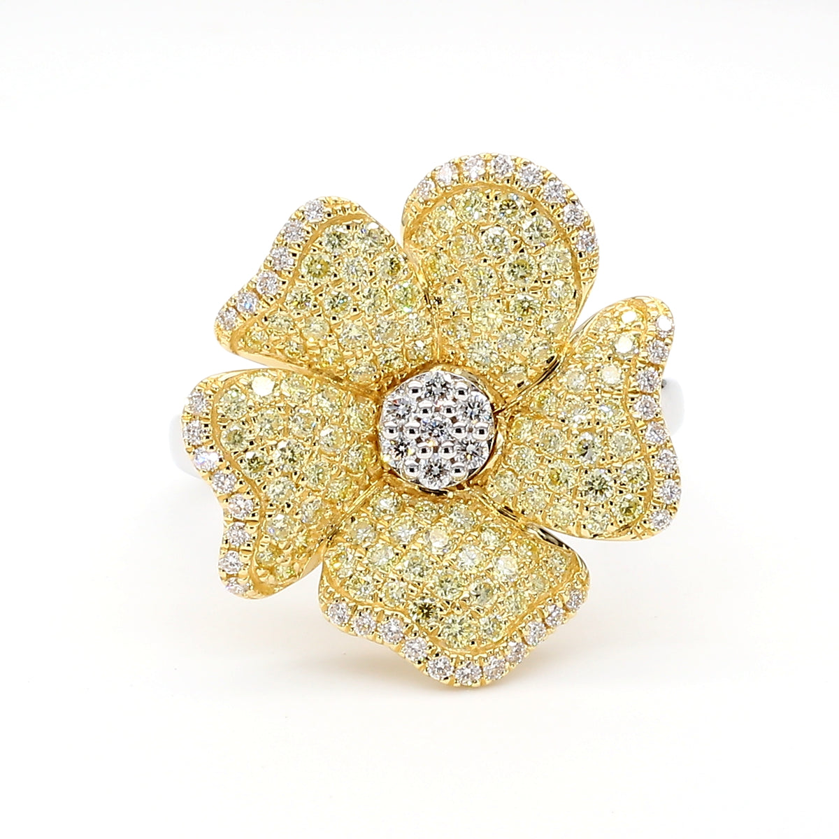 Natural Yellow Round Diamond Ring