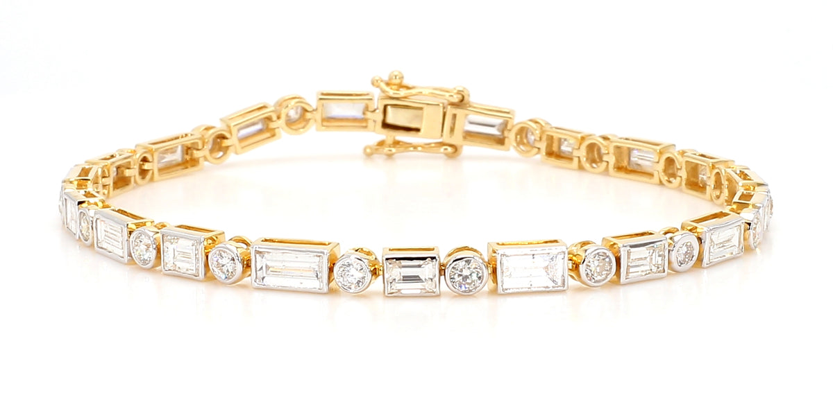 Natural White Baguette Diamond Bracelet