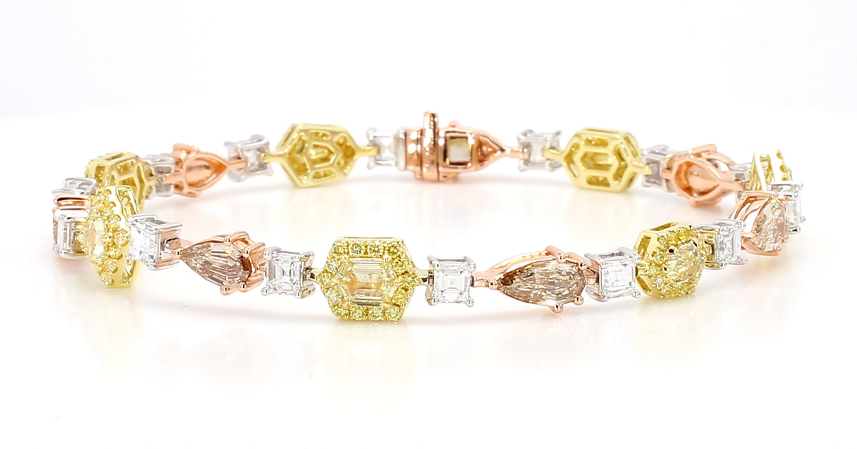 Natural Yellow Kite Diamond Bracelet | GIA Certified