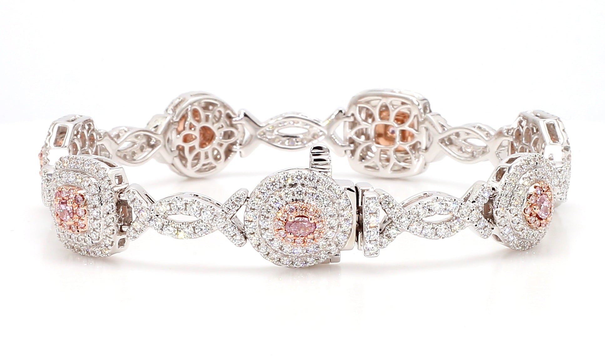 Natural Purple Cushion Diamond Bracelet Gia Certified