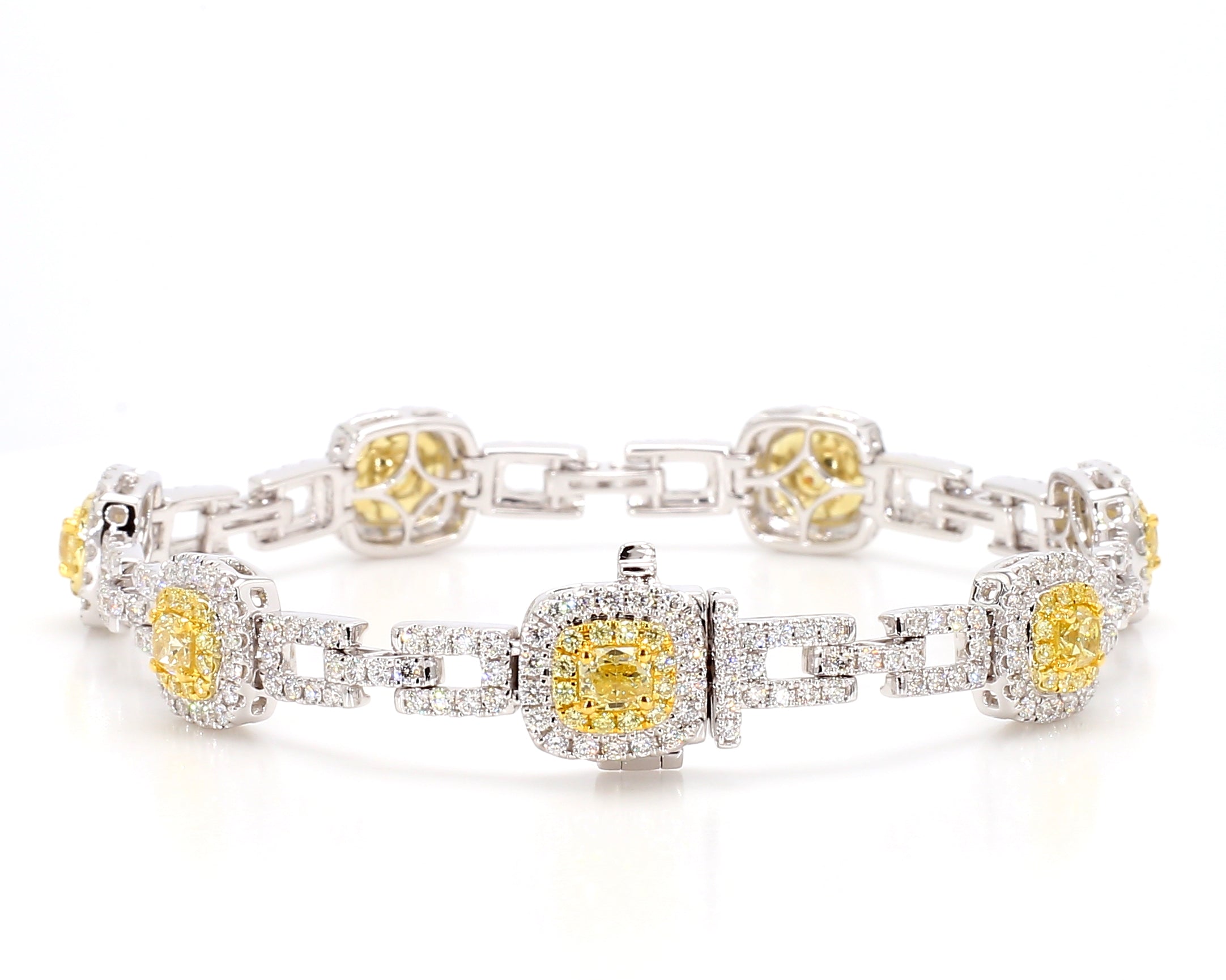 Natural Yellow Cushion Diamond Bracelet