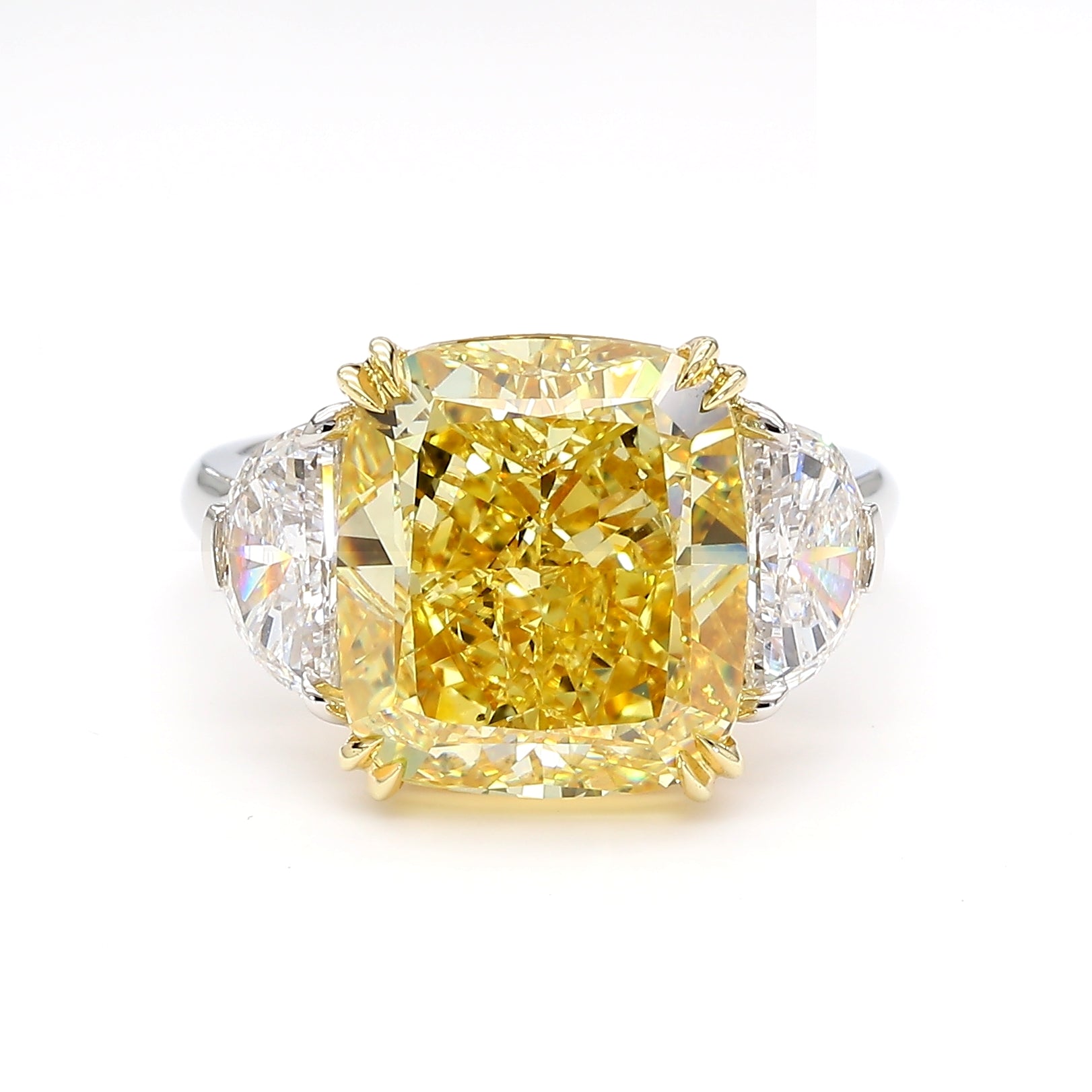 Natural Yellow Cushion Diamond Ring 11.28 CT | GIA CERTIFIED