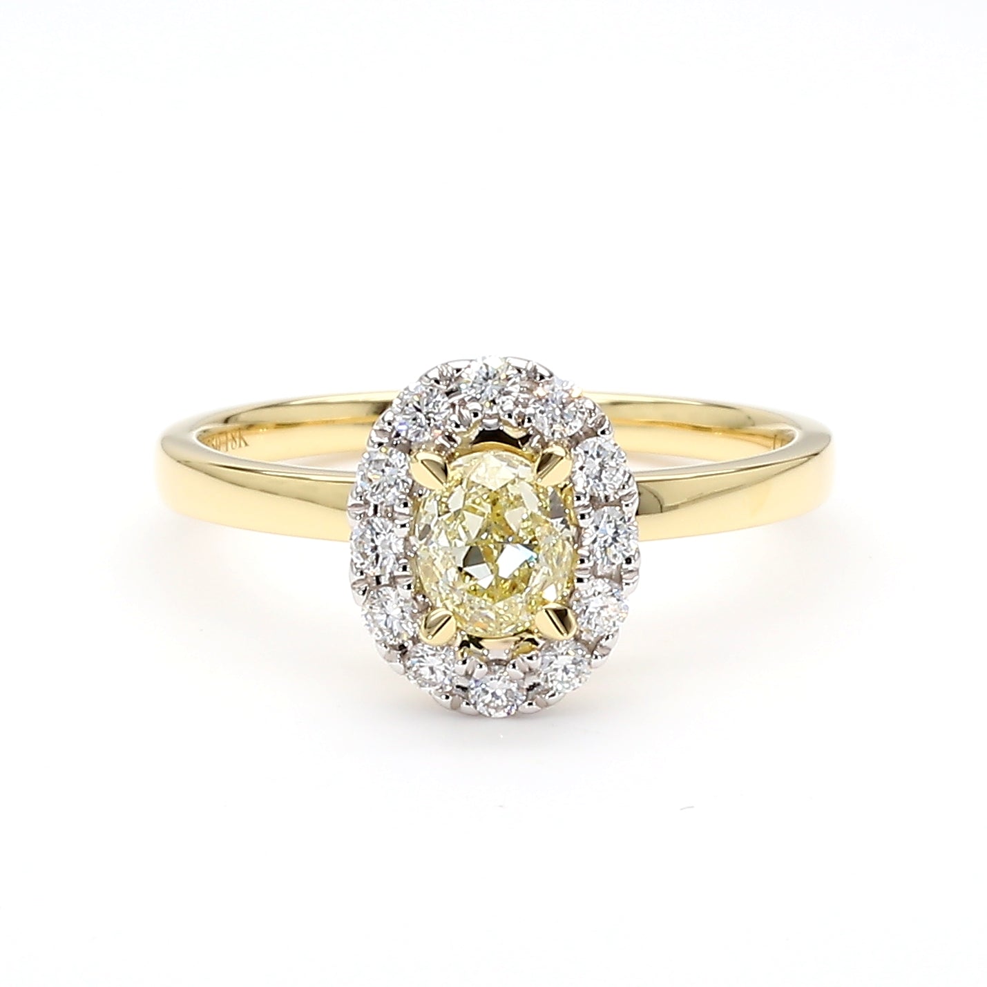 Natural Yellow Oval Diamond Ring