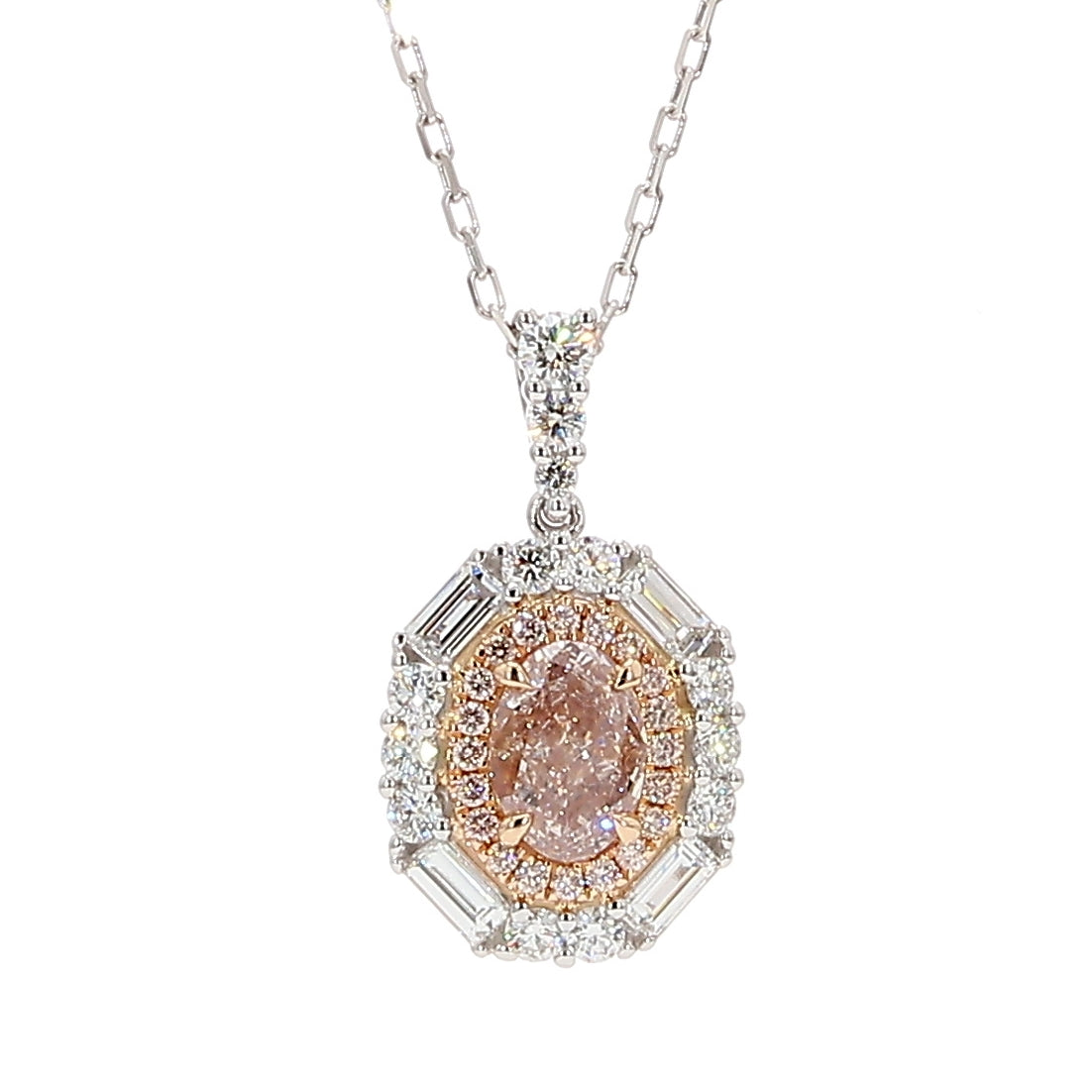 Natural Pink Oval Diamond Pendant Gia Certified