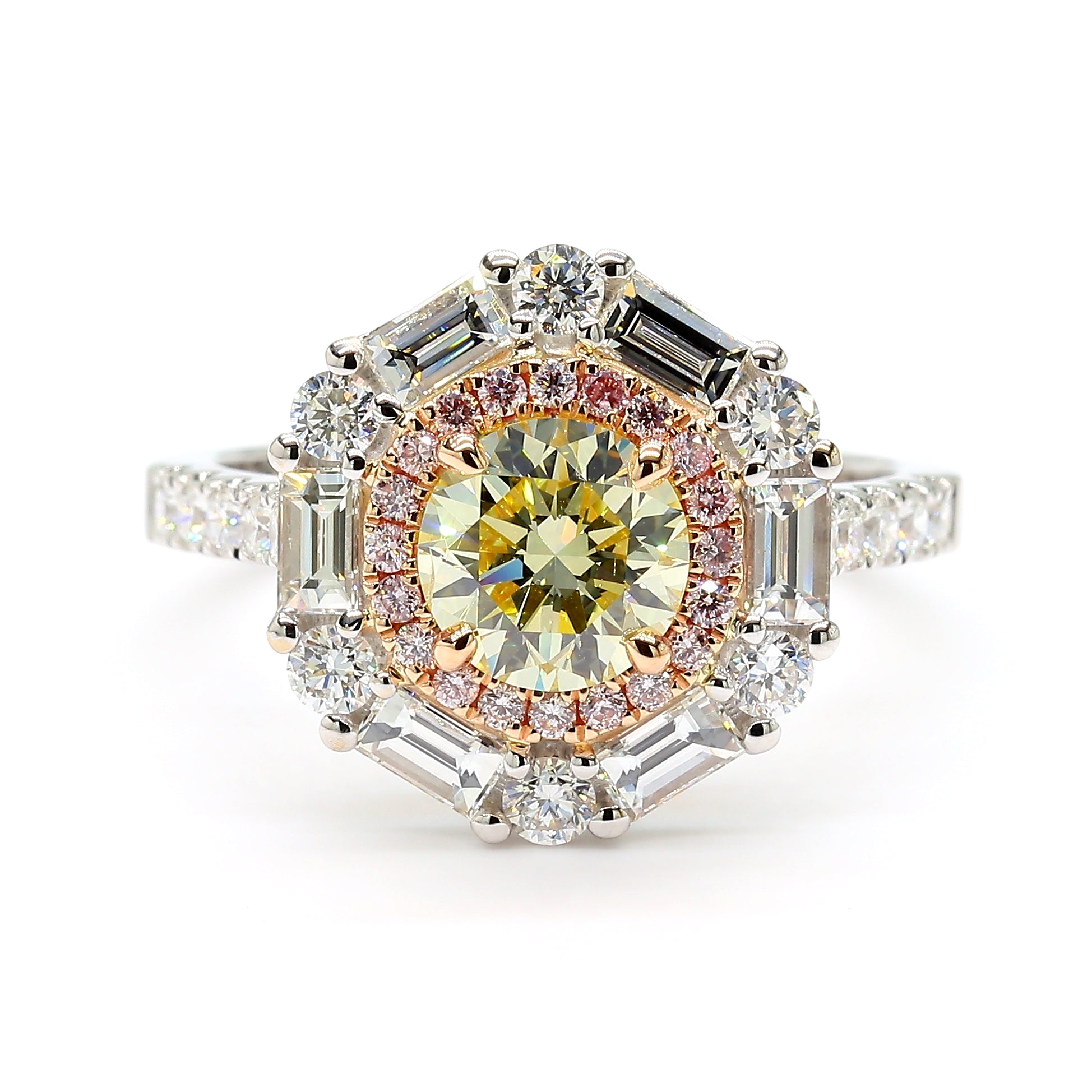 Natural Yellow Round Diamond Ring GIA Certified product image 1