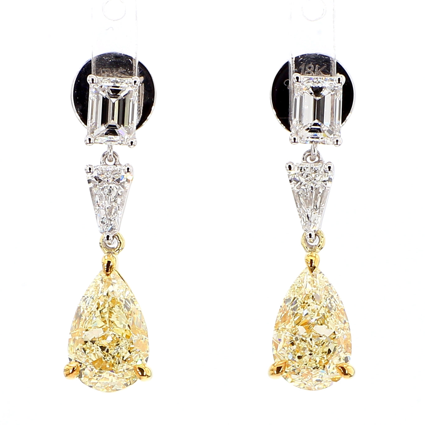 Natural Yellow Pear Diamond Earring GIA Certified product image 1