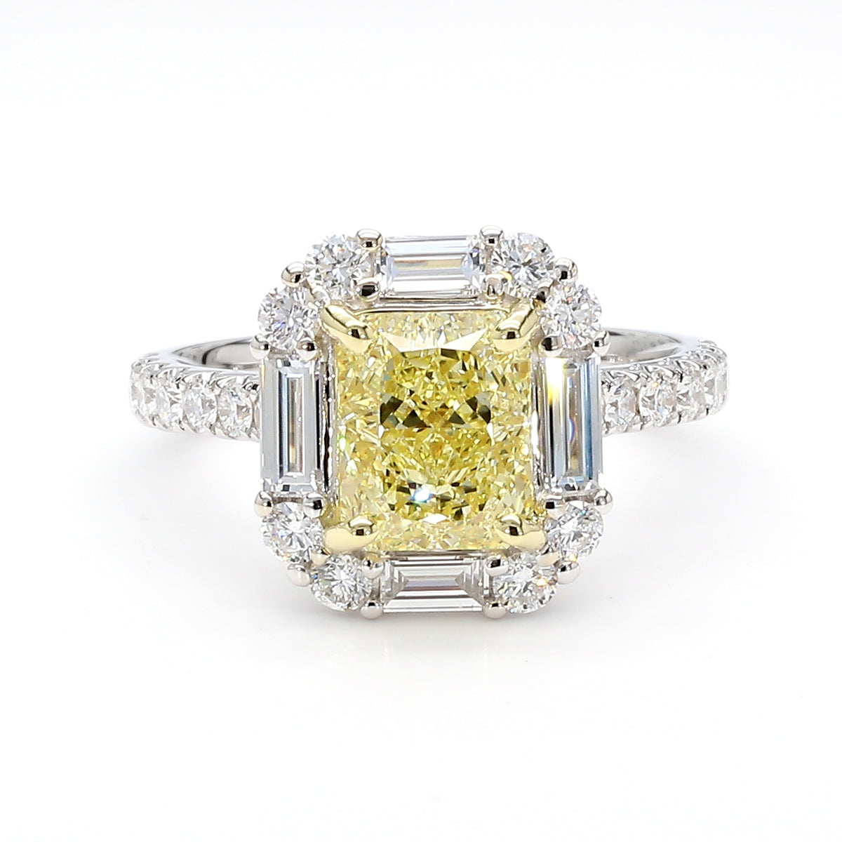 Natural Yellow Radiant Diamond Ring | GIA Certified