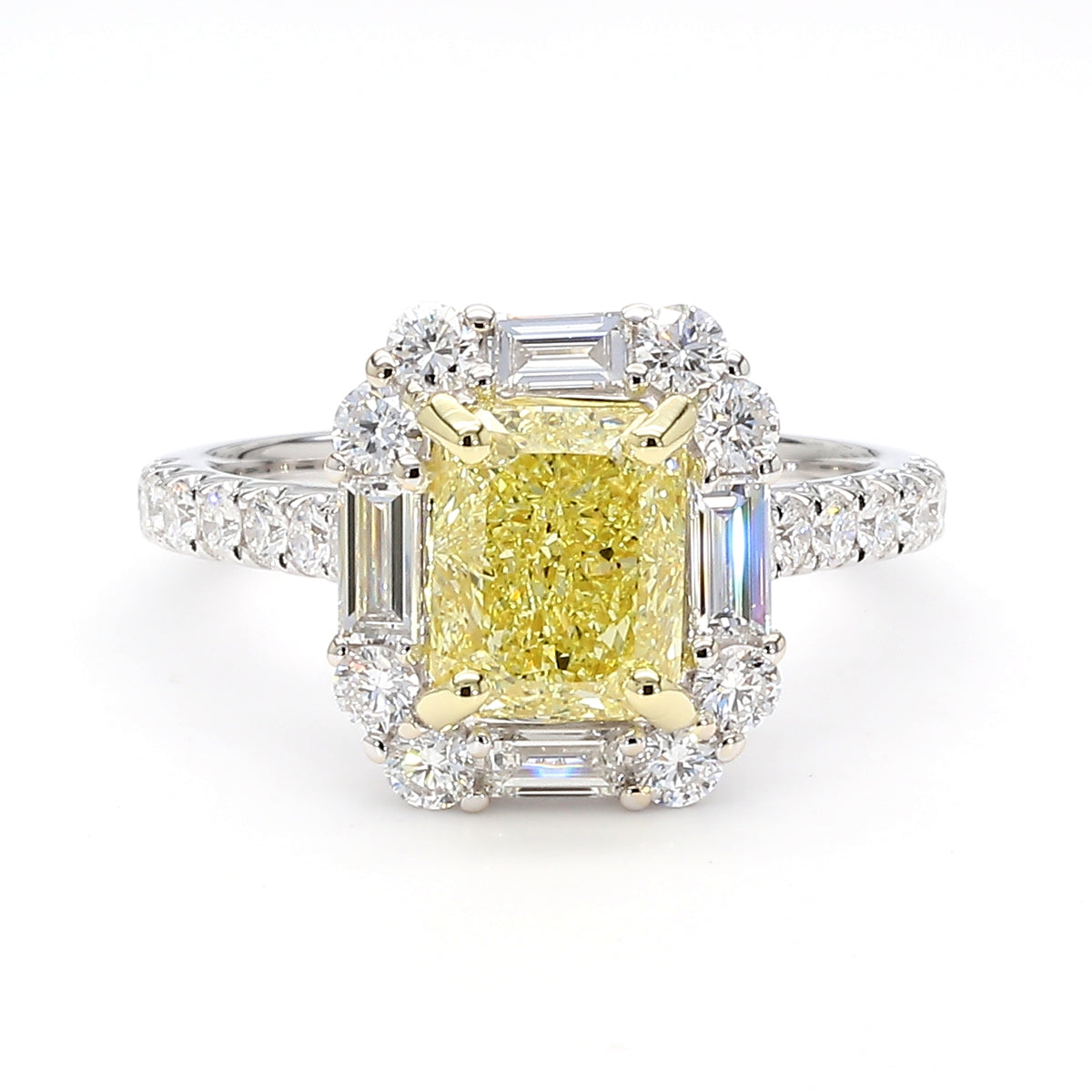 Natural Yellow Radiant Diamond Ring | GIA Certified