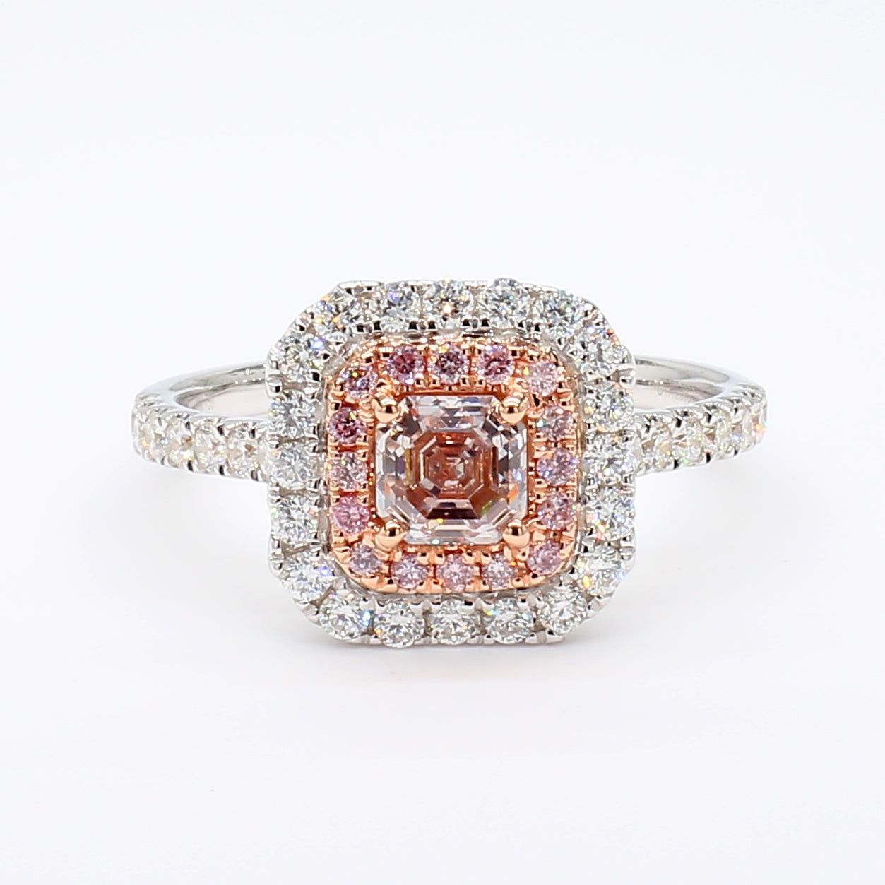 Natural Pink Asscher Diamond Ring GIA Certified product image 1