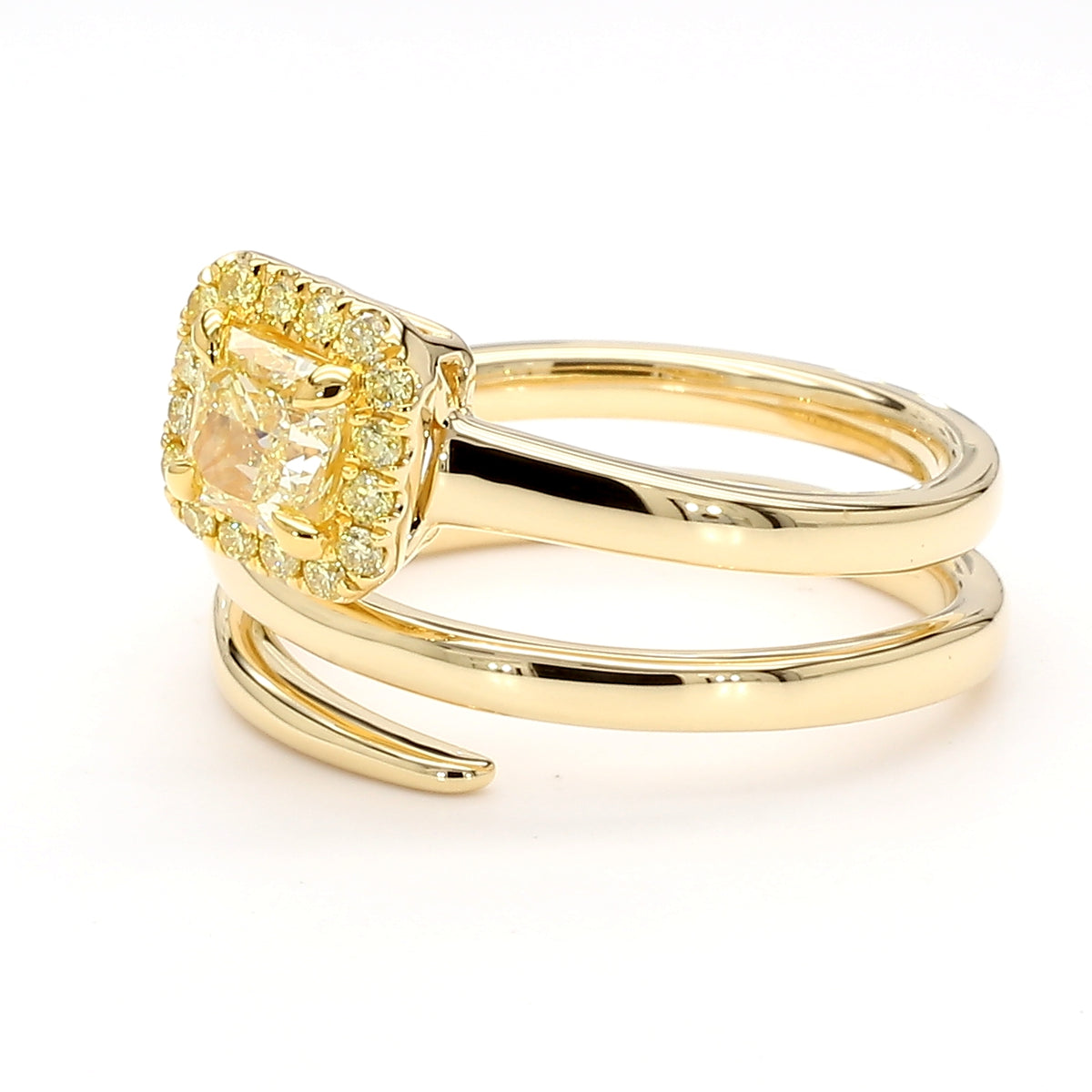 Natural Yellow Radiant Diamond Ring | GIA Certified