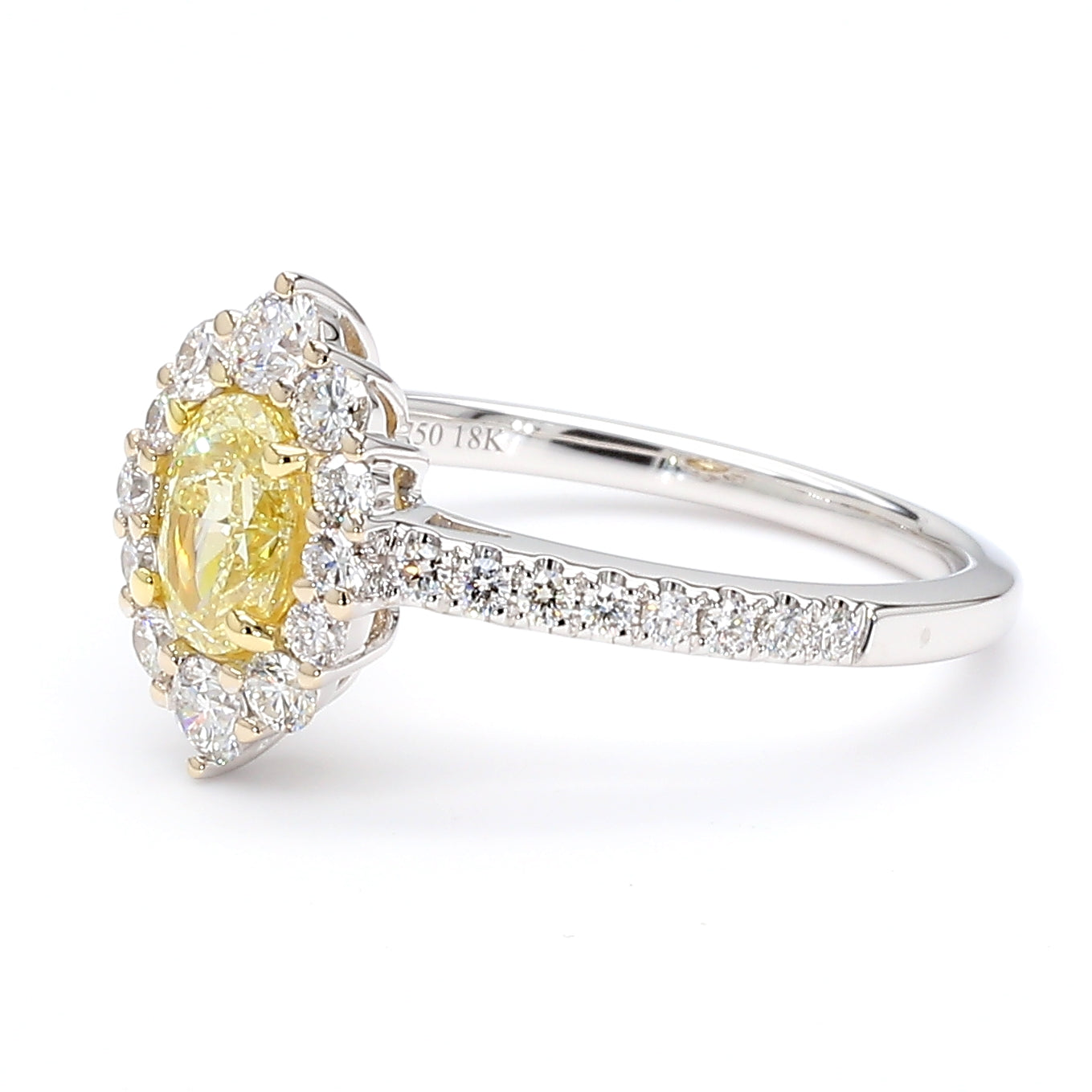 Natural Yellow Oval Diamond Ring