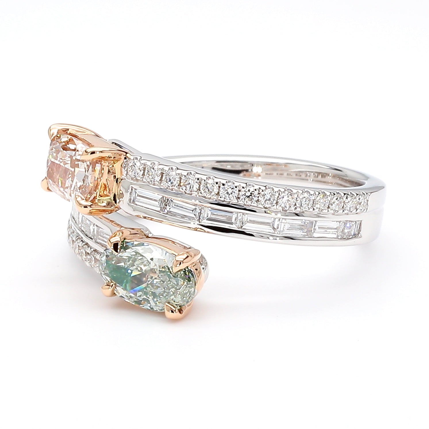 Natural Green Oval Diamond Ring Gia Certified