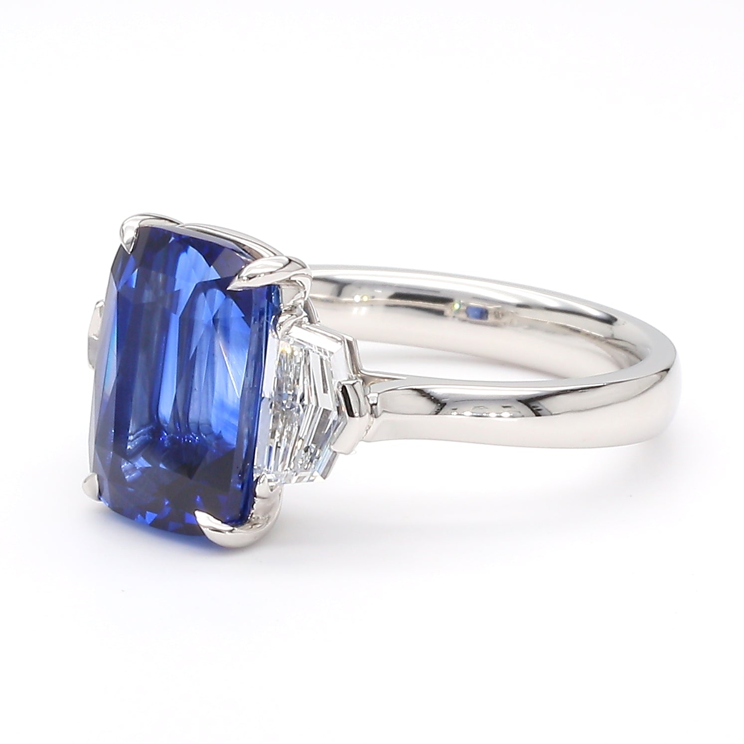 Natural Blue Cushion Diamond Ring Gia Certified