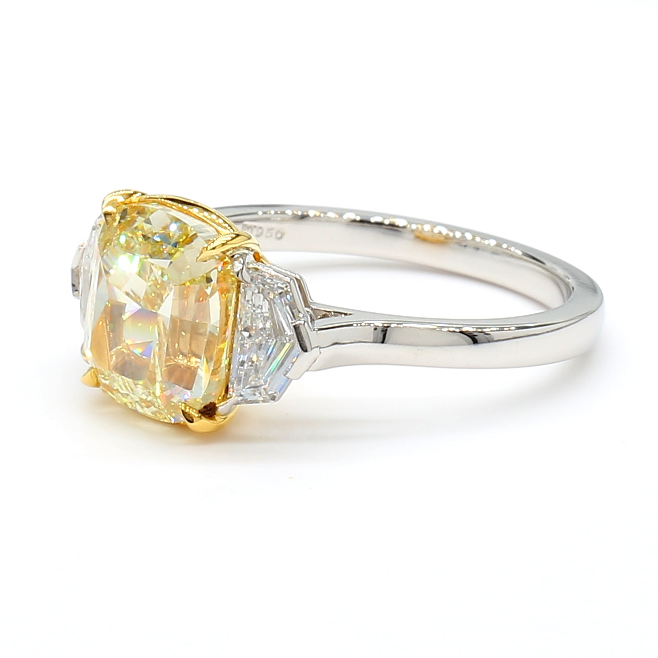 Natural Yellow Cushion Diamond Ring GIA Certified product image 2