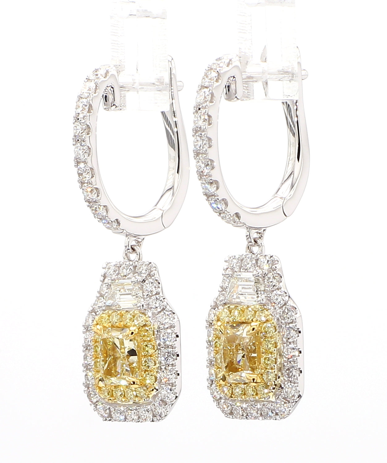 Natural Yellow Radiant Diamond Earring GIA Certified product image 2