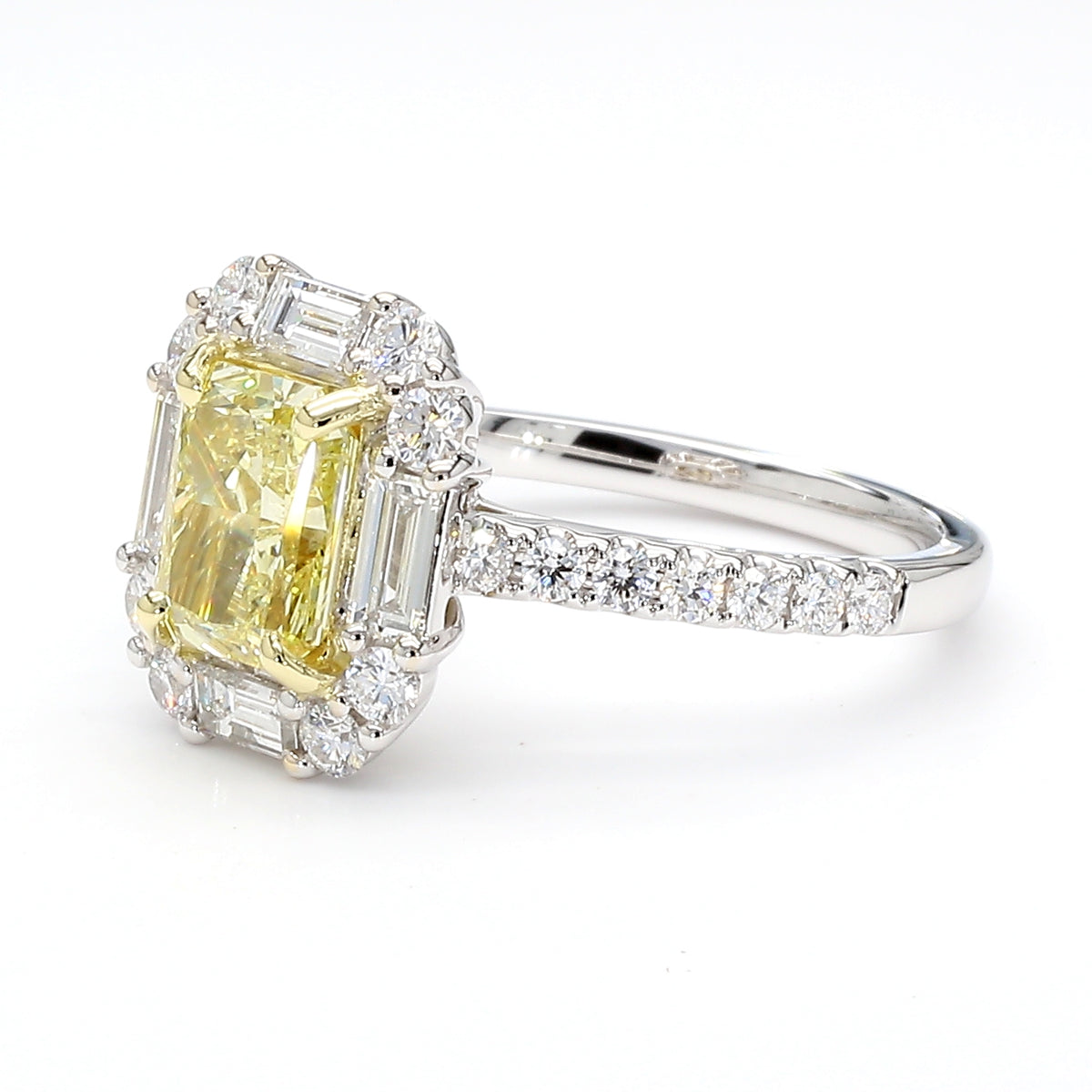 Natural Yellow Radiant Diamond Ring | GIA Certified