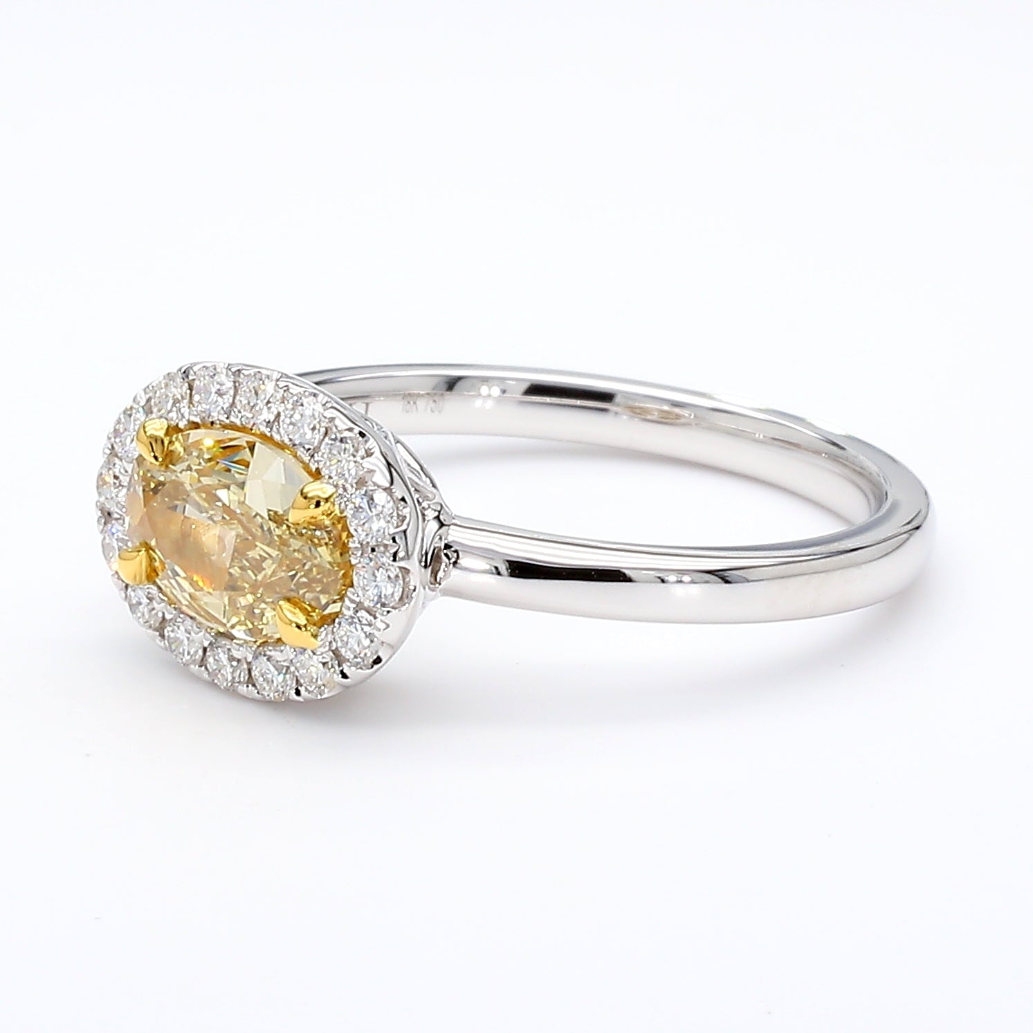 Natural Yellow Oval Diamond Ring Gia Certified