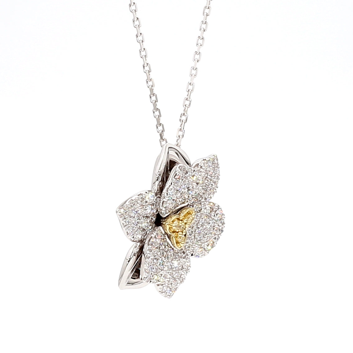 Natural Yellow Round Diamond Pendant