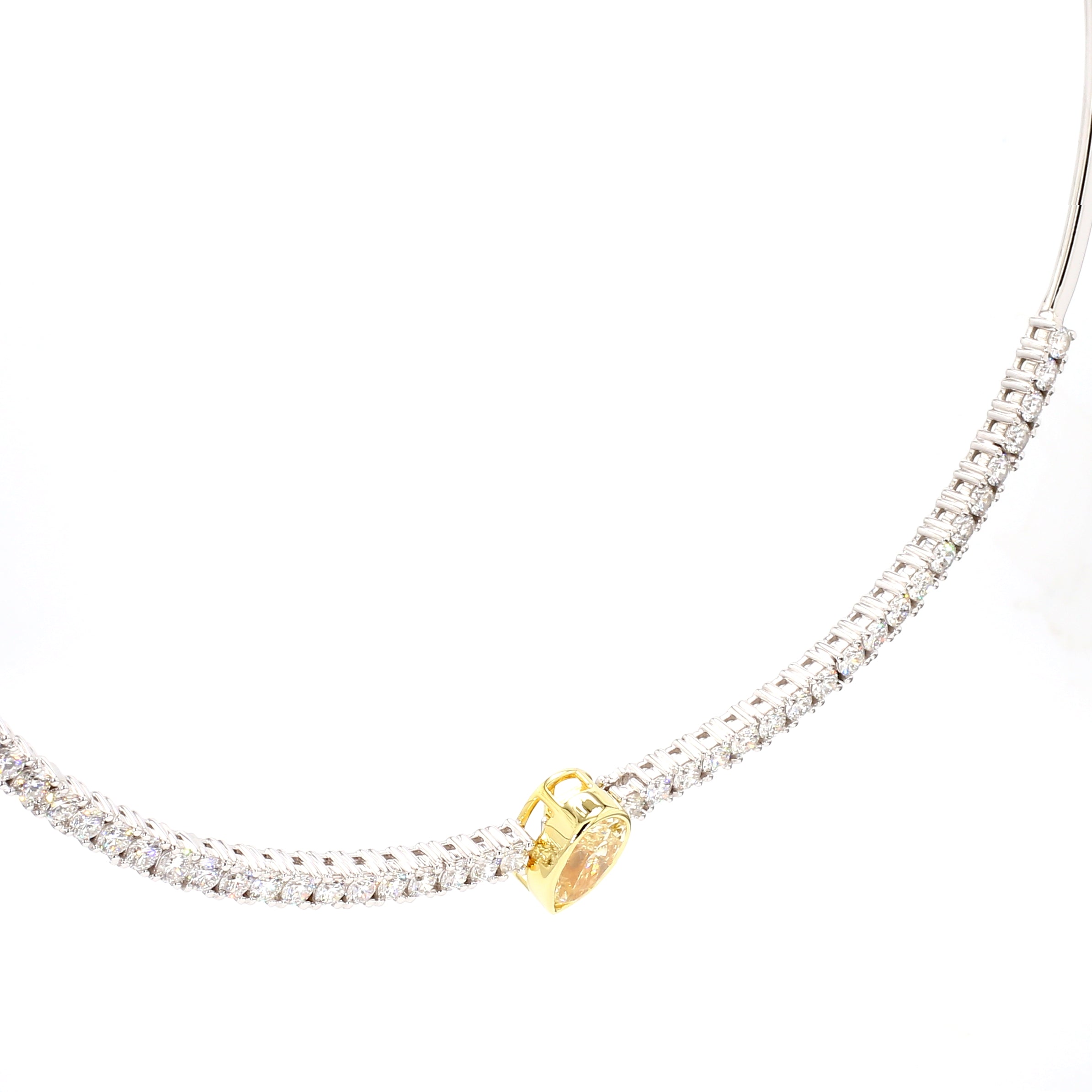 Natural Yellow Pear Diamond Necklace | GIA Certified