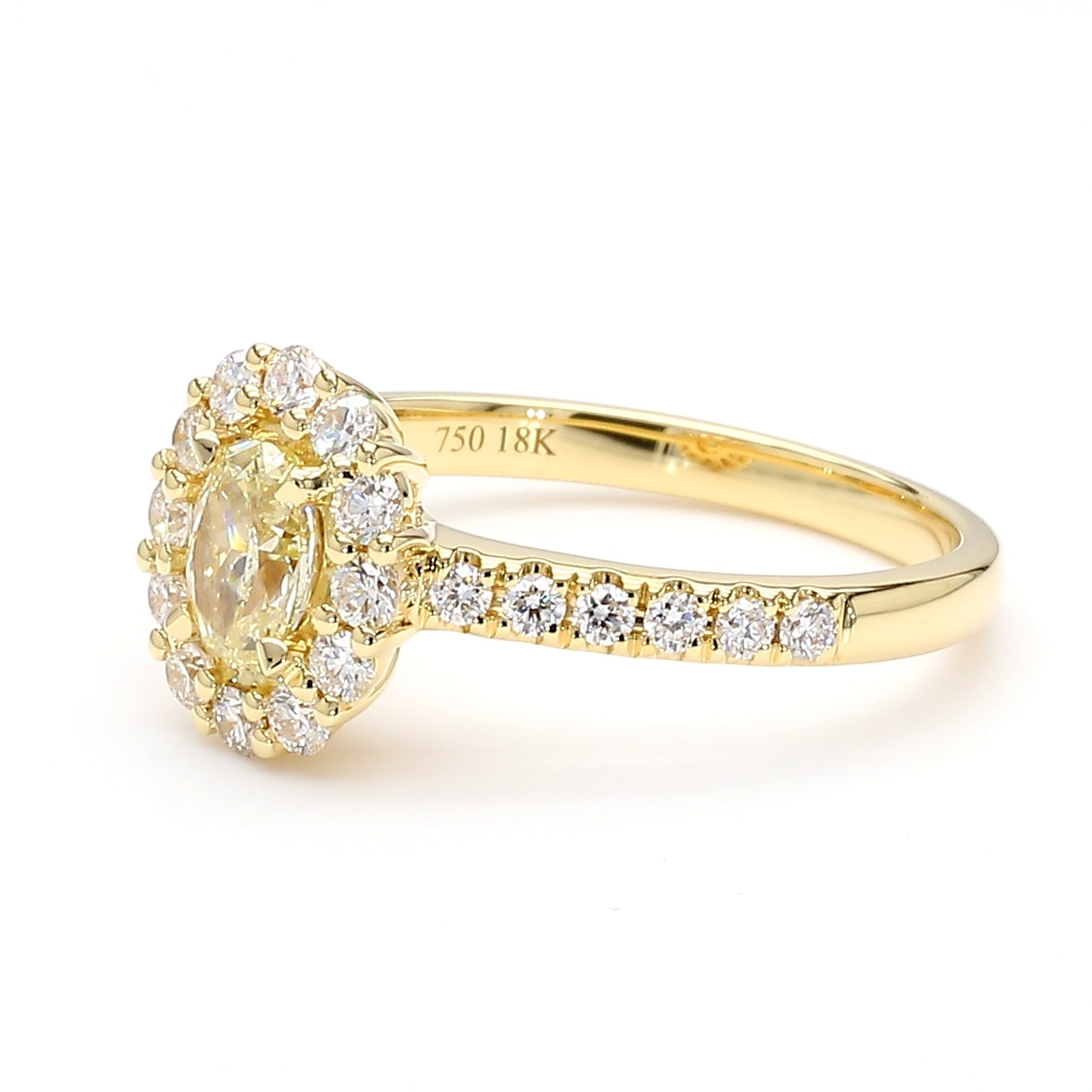 Natural Yellow Oval Diamond Ring