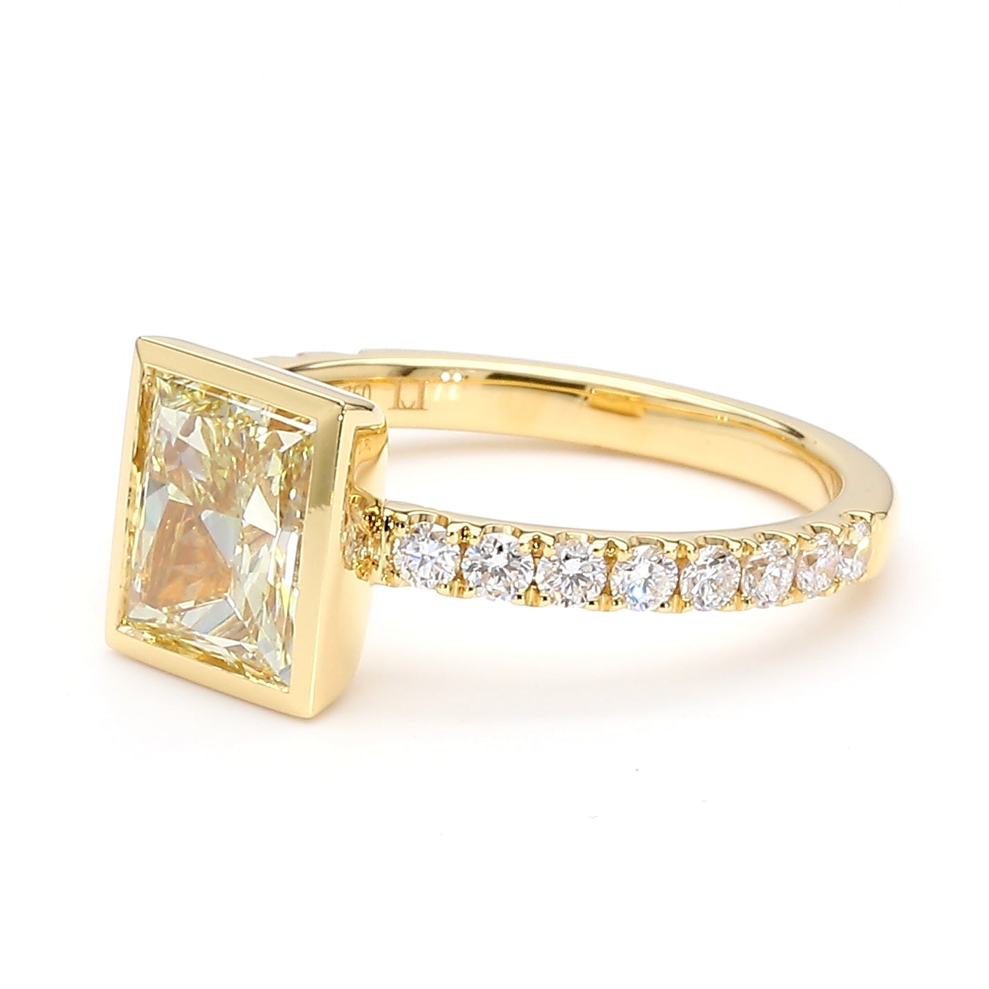 Natural Yellow Princess Diamond Ring Gia Certified