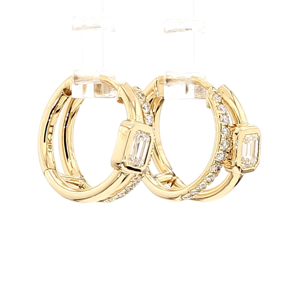Natural White Radiant Diamond Earring