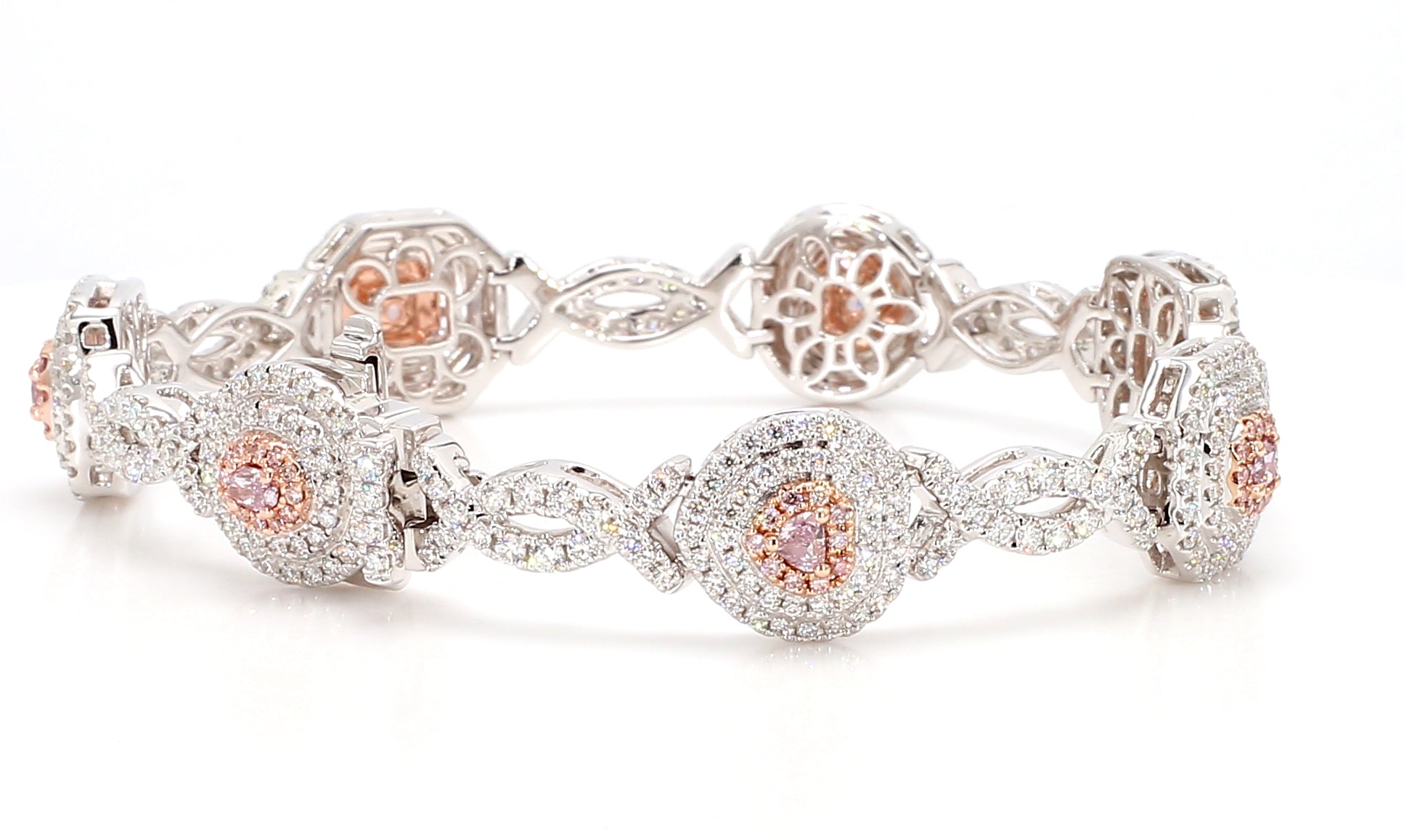 Natural Purple Cushion Diamond Bracelet Gia Certified