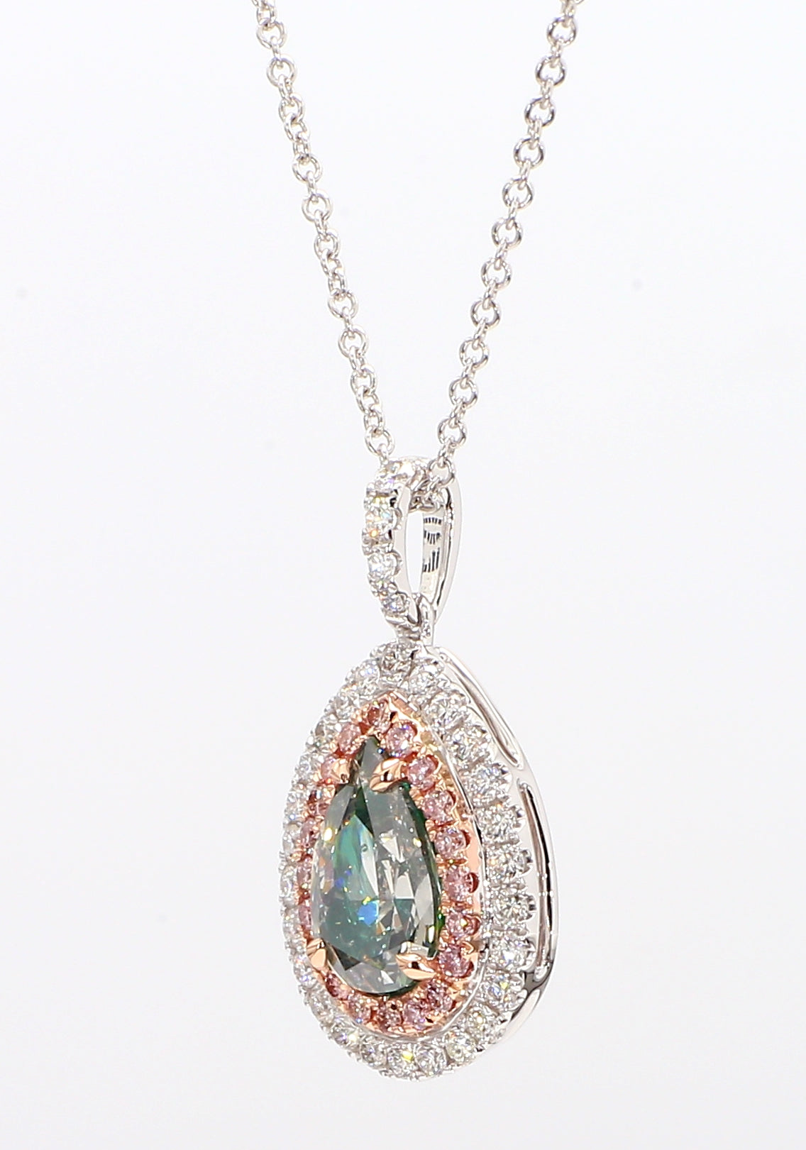 Natural Gray Pear Diamond Pendant GIA Certified product image 2