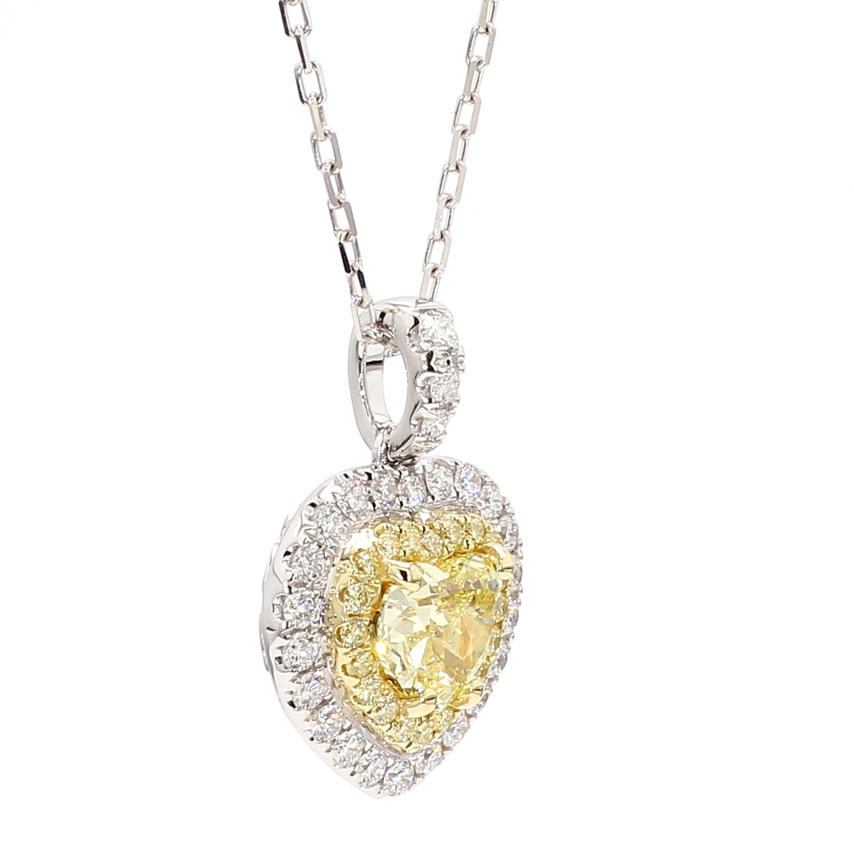 Natural Yellow Heart Diamond Pendant | GIA Certified