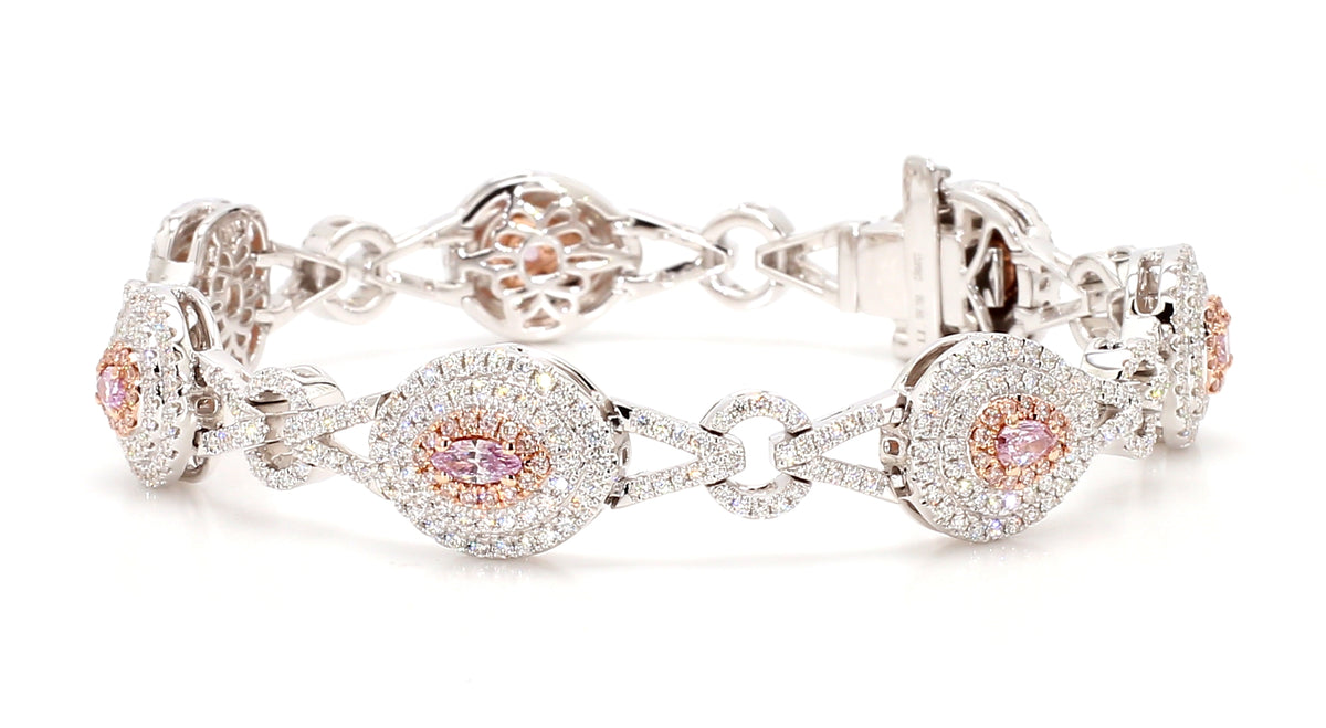 Natural Purple Pear Diamond Bracelet | GIA Certified