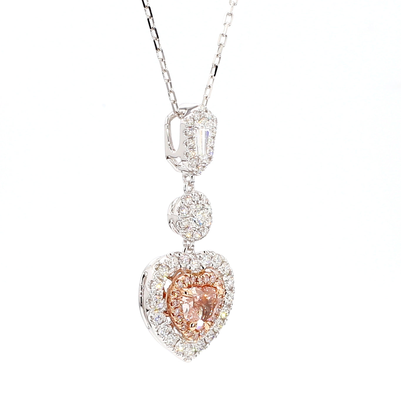 Natural Pink Heart Diamond Pendant Gia Certified