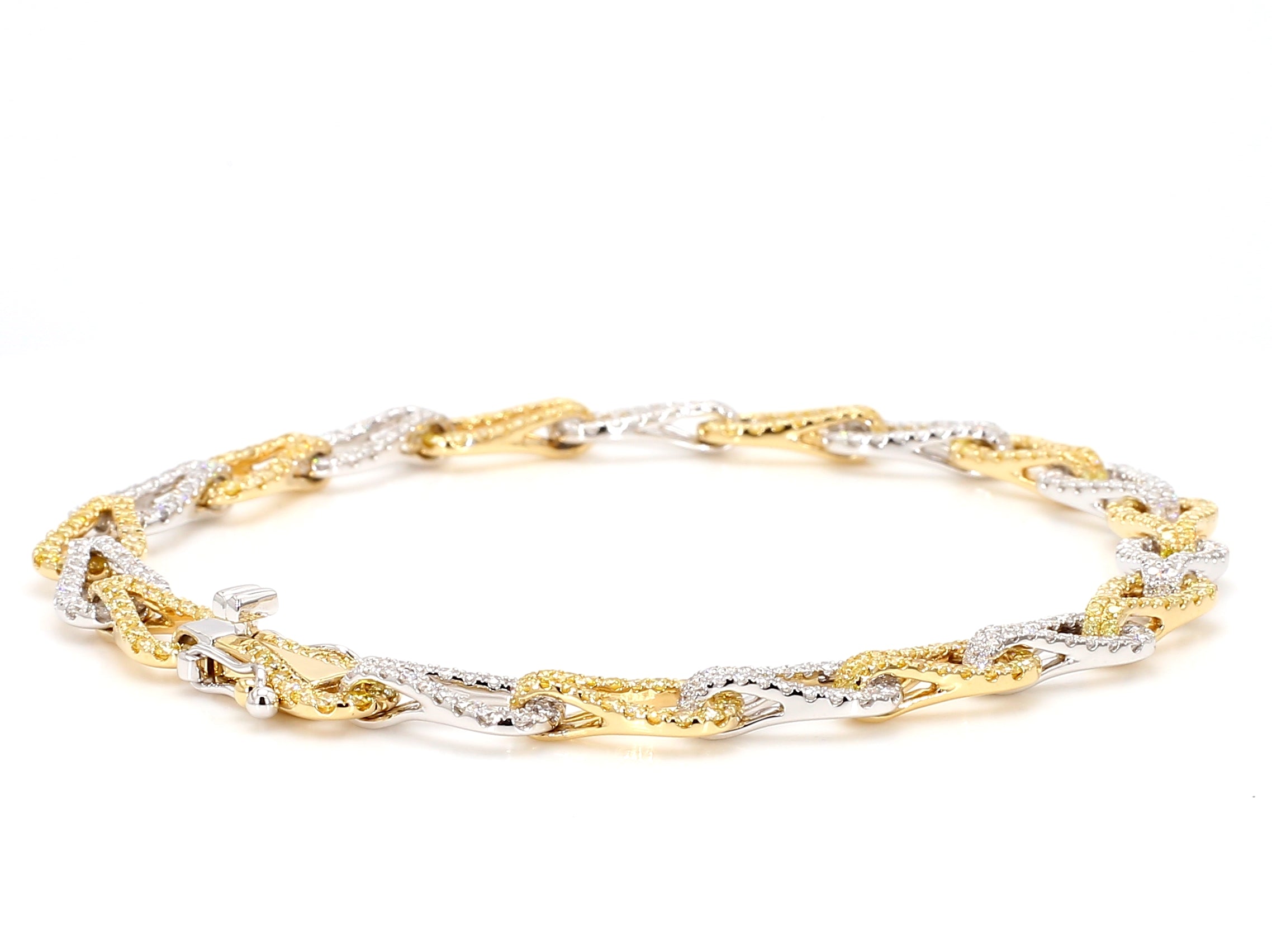 Natural Yellow Round Diamond Bracelet