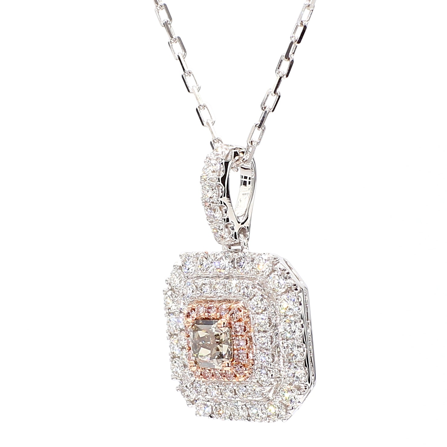Natural Green Radiant Diamond Pendant GIA Certified product image 2