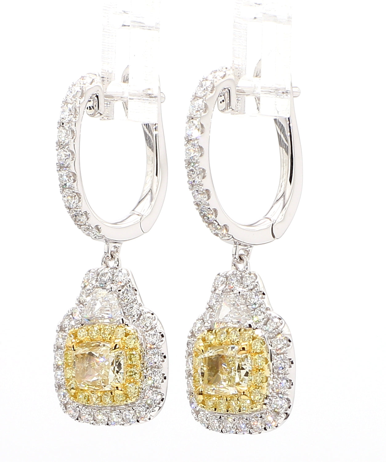 Natural Yellow Cushion Diamond Earring GIA Certified product image 2
