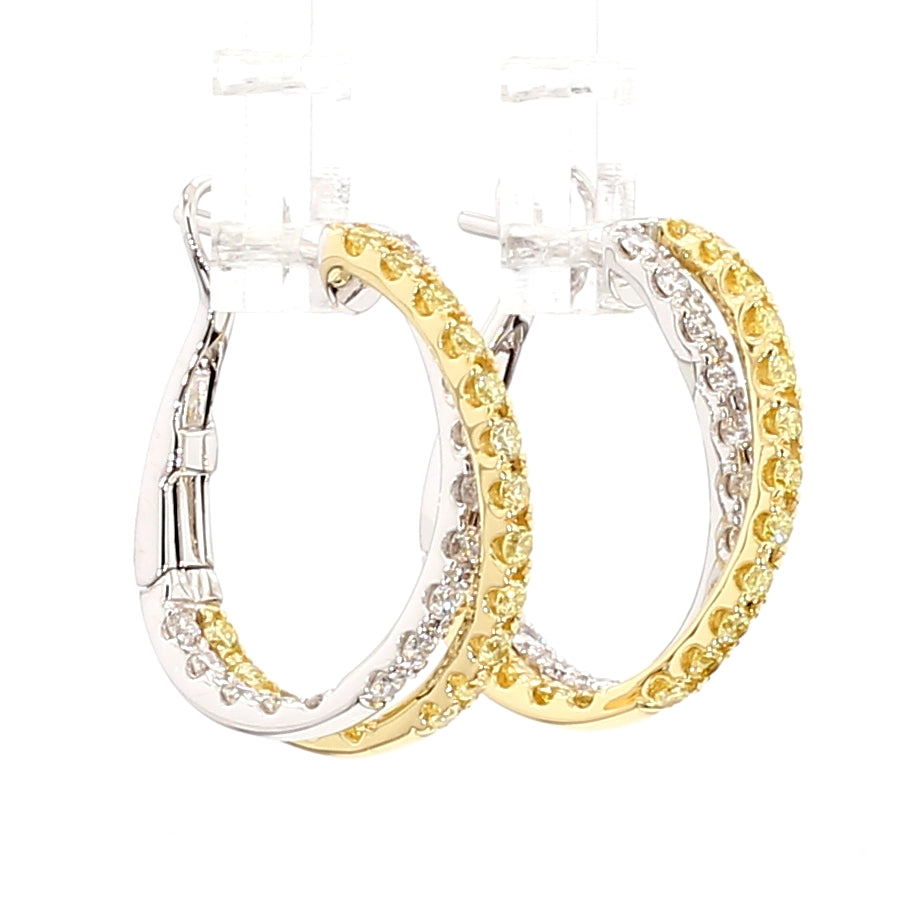Natural Yellow Round Diamond Earring