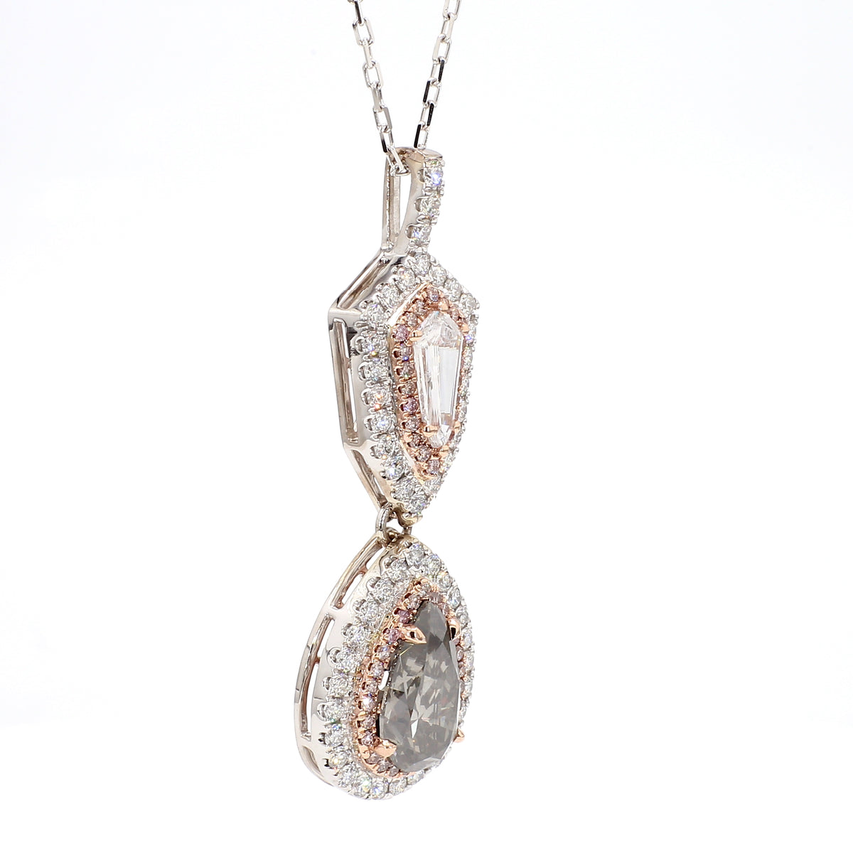 Natural Gray Pear Diamond Pendant | GIA Certified