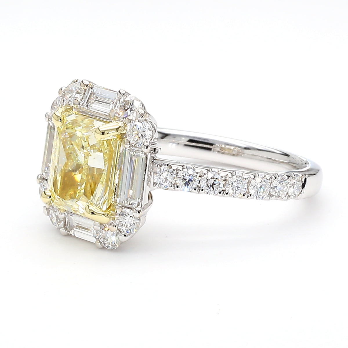Natural Yellow Radiant Diamond Ring | GIA Certified