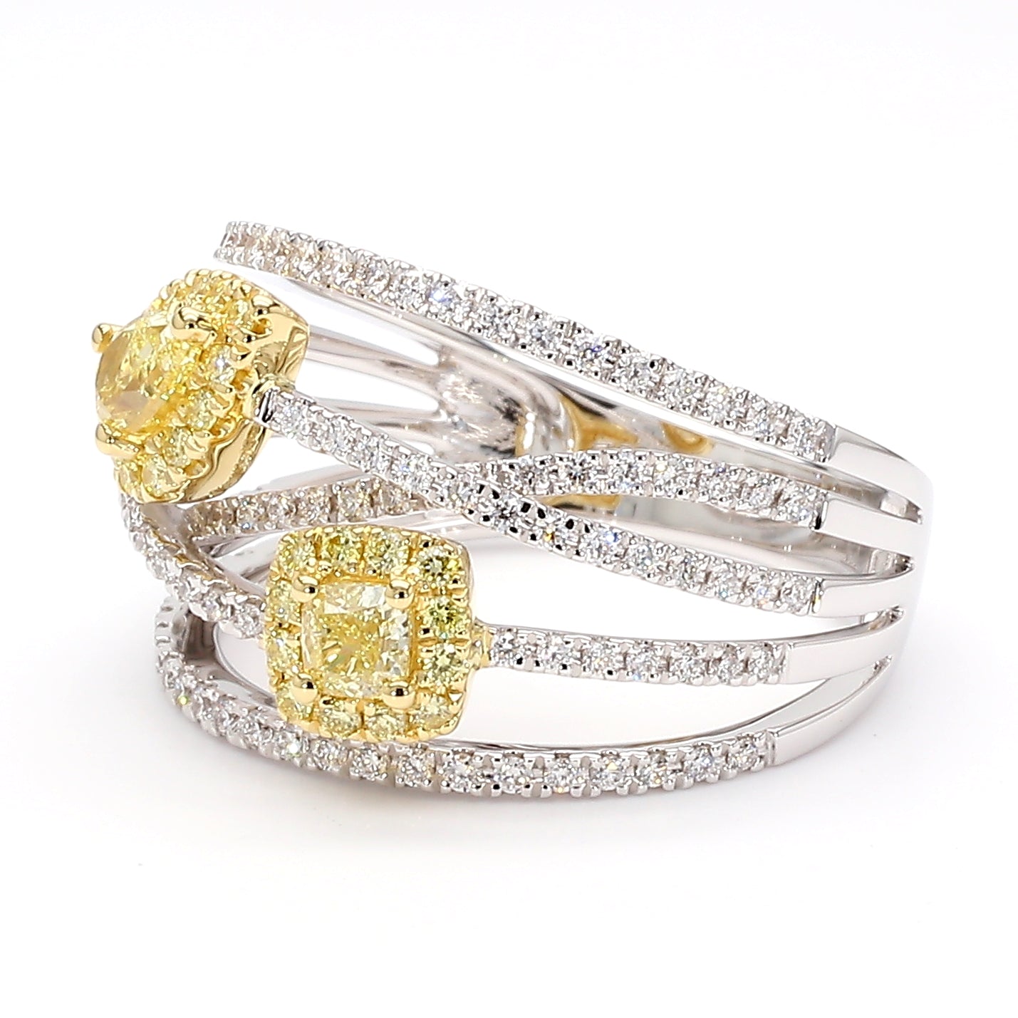 Natural Yellow Pear Diamond Ring