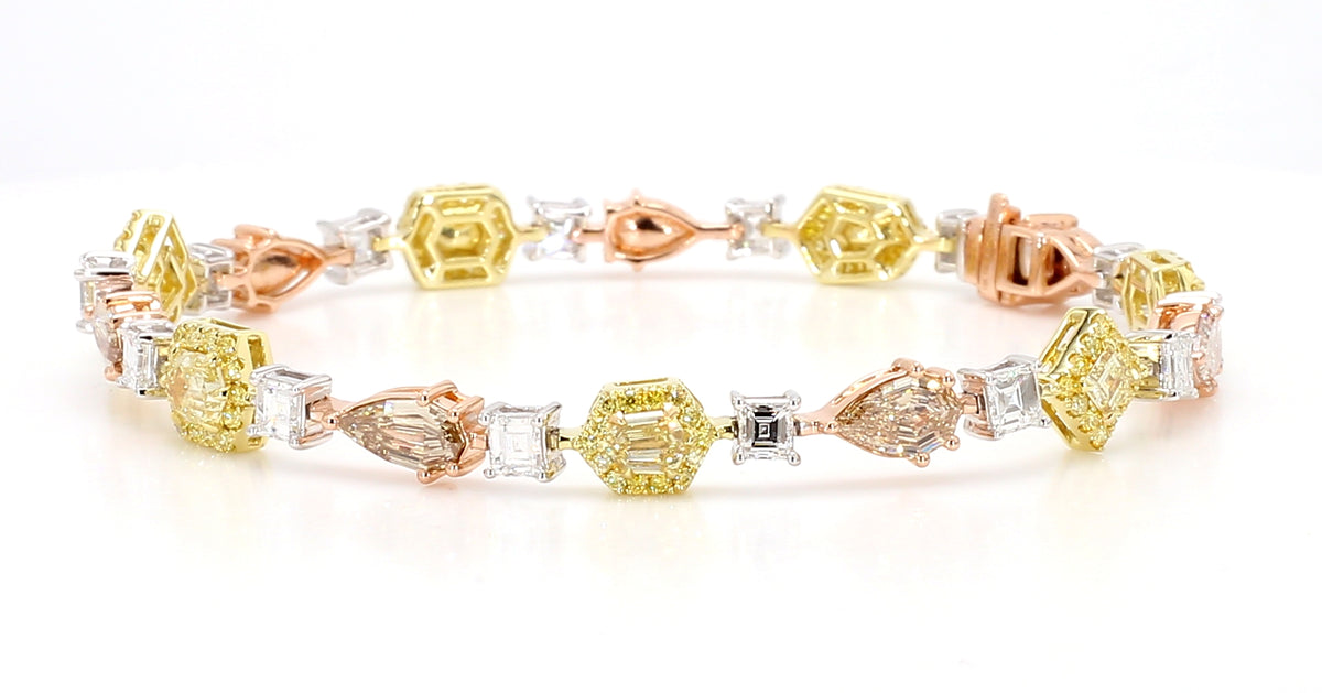 Natural Yellow Kite Diamond Bracelet | GIA Certified