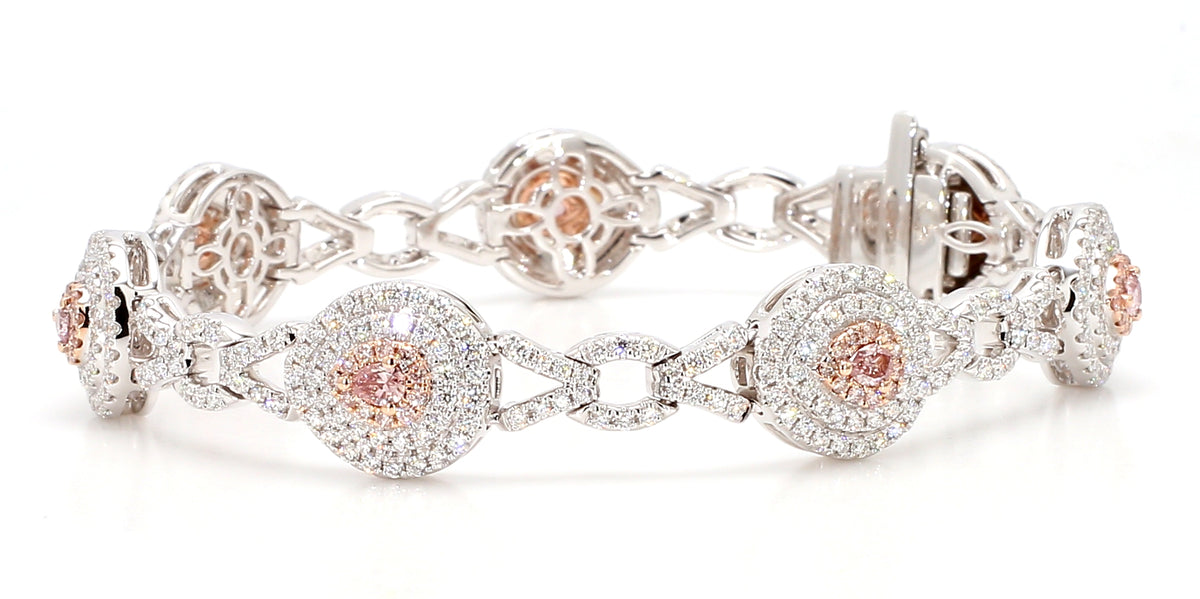 Natural Pink Pear Diamond Bracelet | GIA Certified
