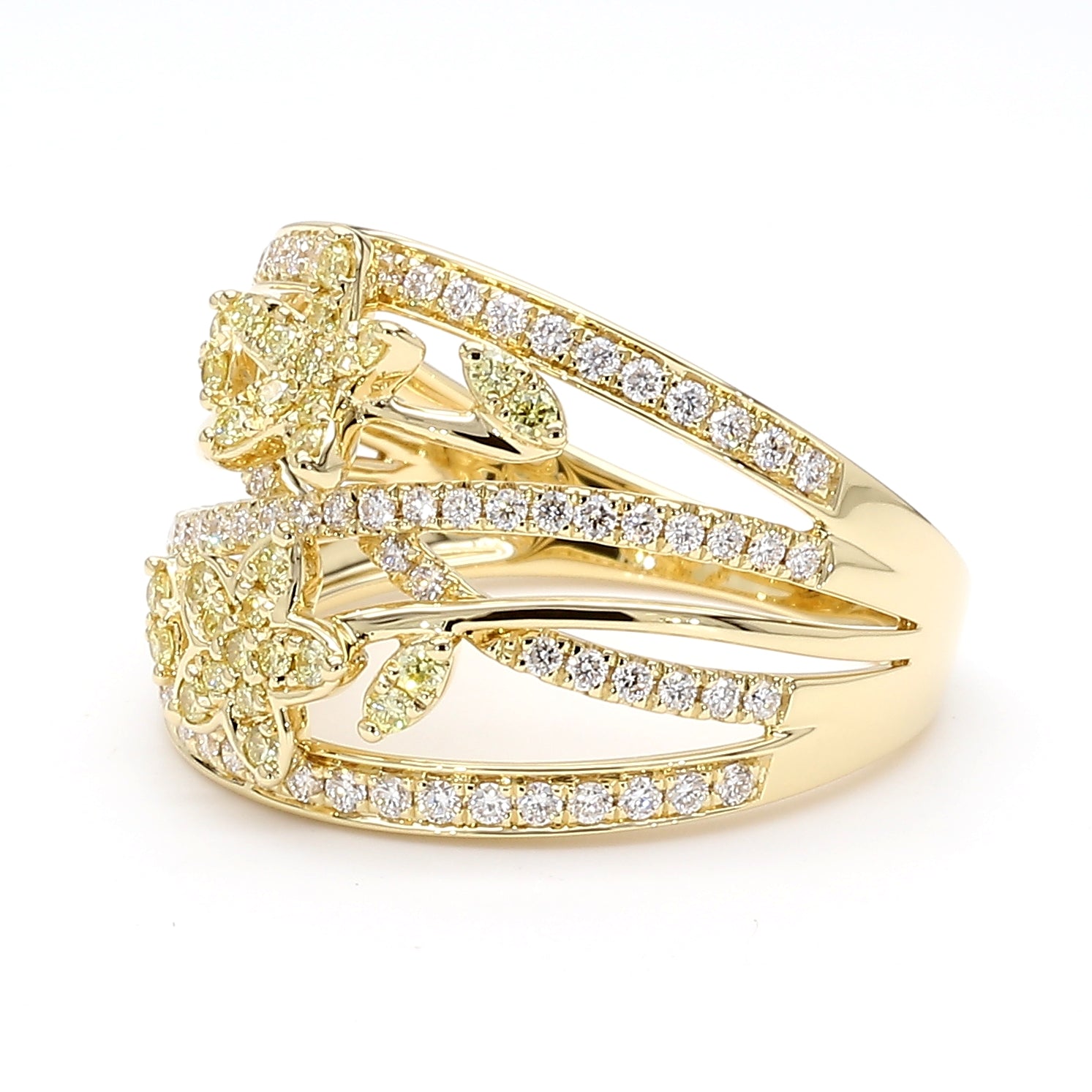 Natural Yellow Round Diamond Ring
