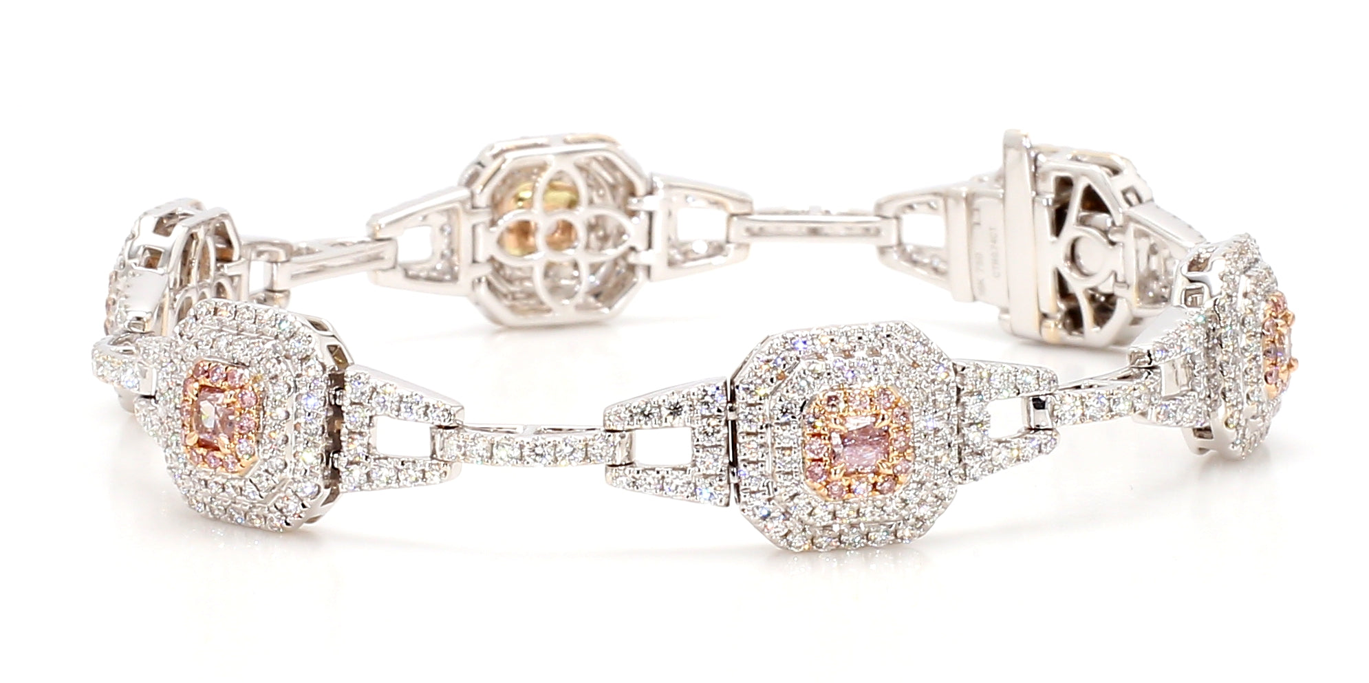 Natural Pink Radiant Diamond Bracelet Gia Certified
