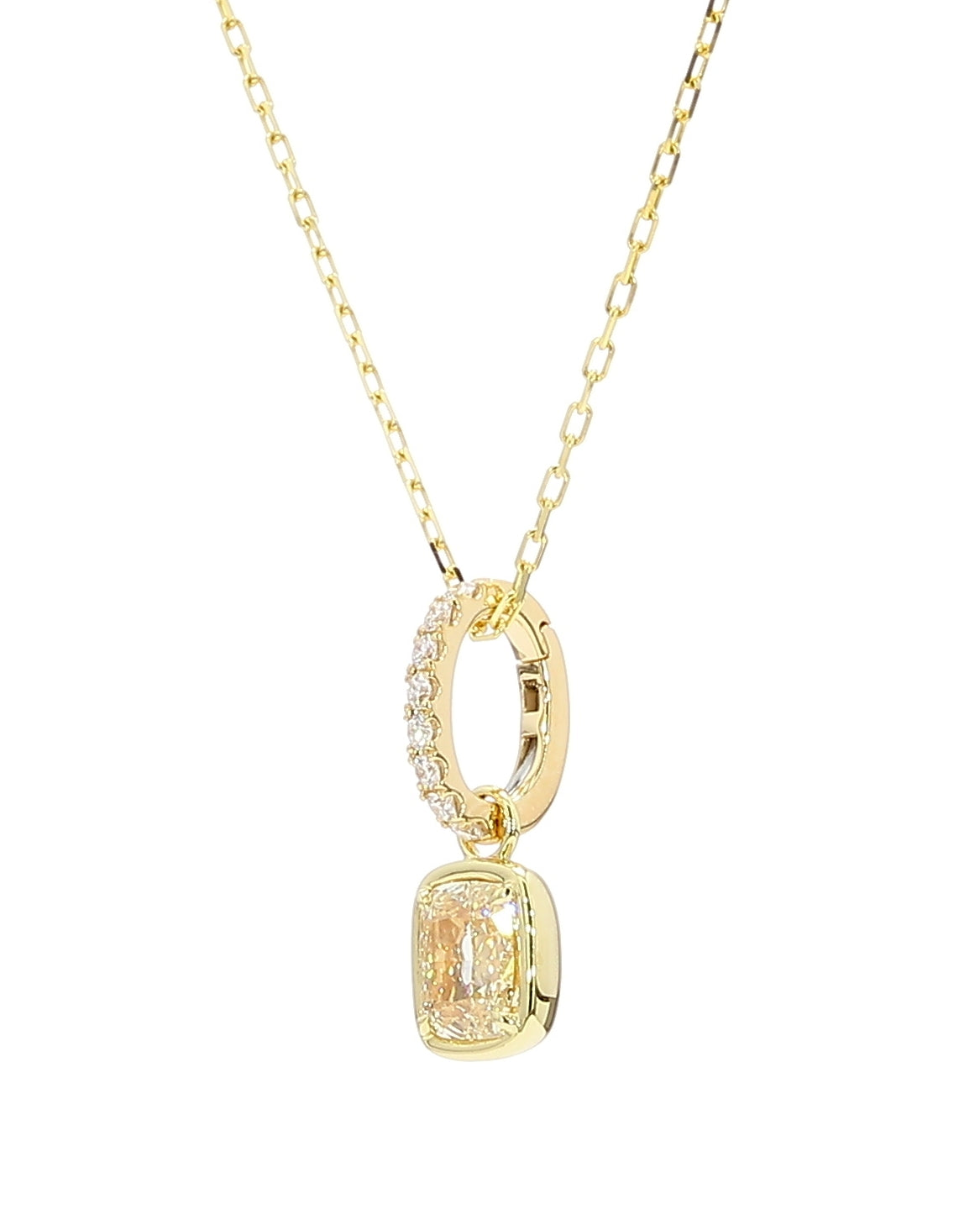 Natural Yellow Cushion Diamond Pendant Gia Certified