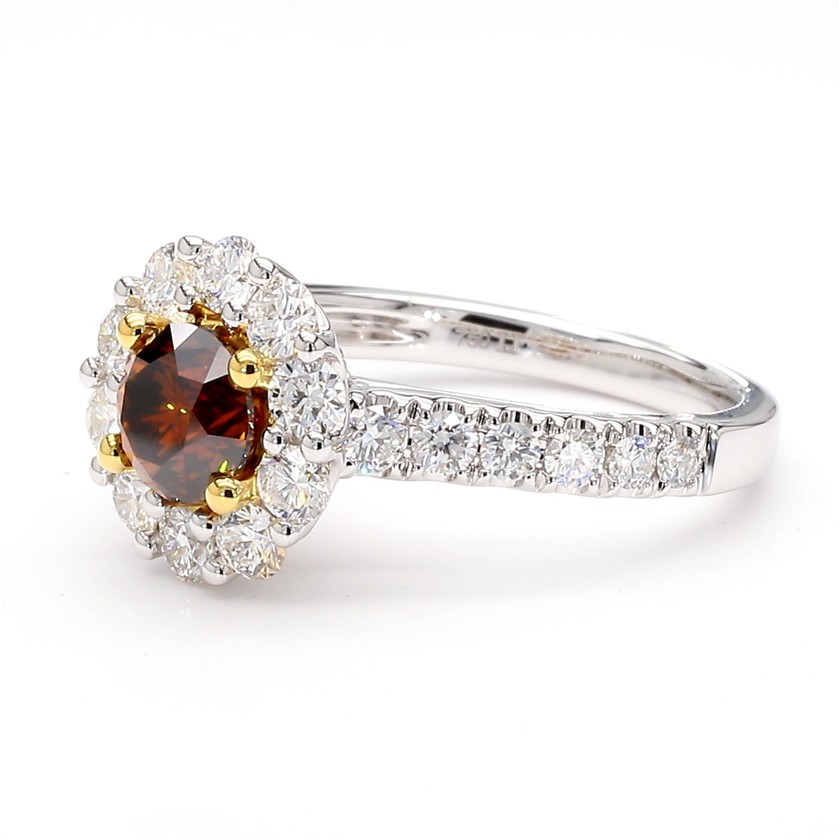 Natural Orange Round Diamond Ring | GIA Certified