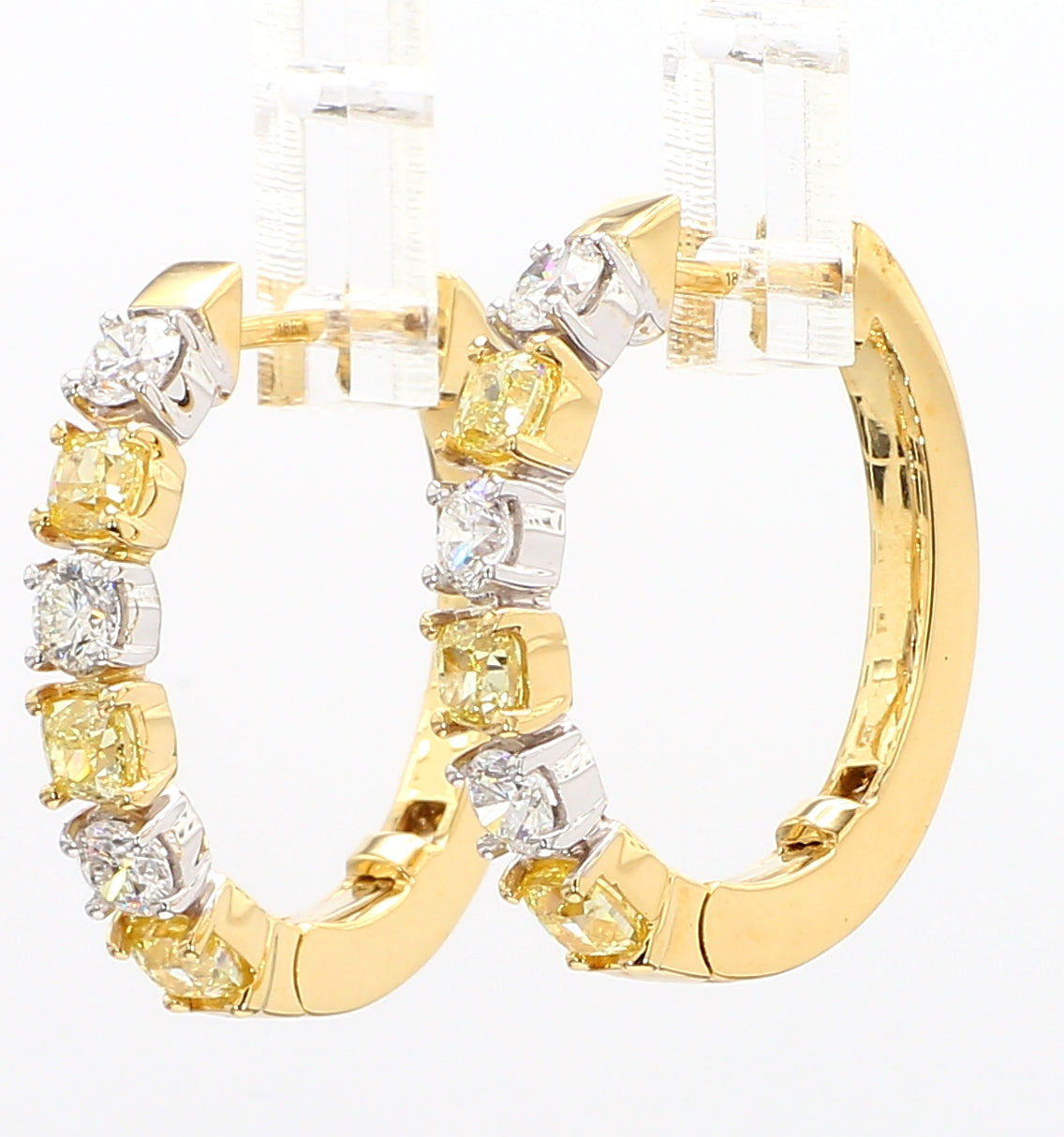 Natural Yellow Cushion Diamond Earrings