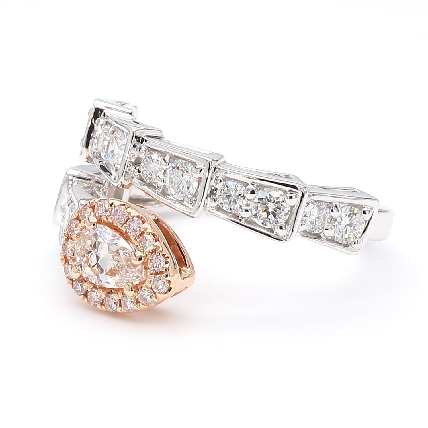 Natural Pink Pear Diamond Ring Gia Certified