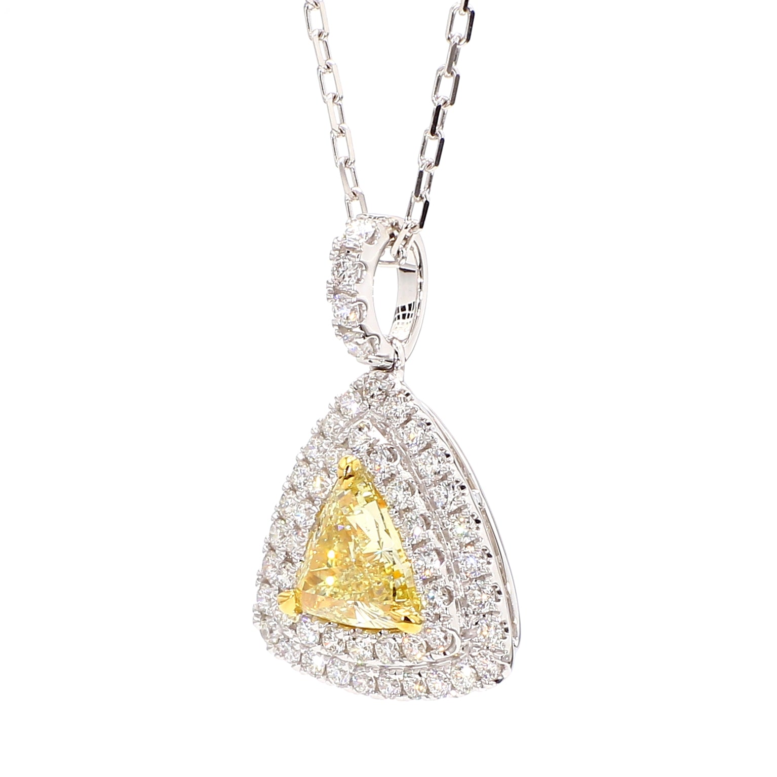 Natural Yellow Trillion Diamond Pendant GIA Certified product image 2